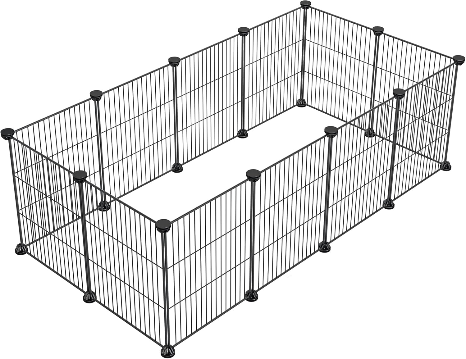 LURIVA DIY Small Animal Playpen, Pet Playpen, Guinea Pig Cages, Rabbit Playpen, Dog Puppy Playpen, Indoor Metal Wire Yard Fence, 15 X 12 Inch, 12 Panels, Black