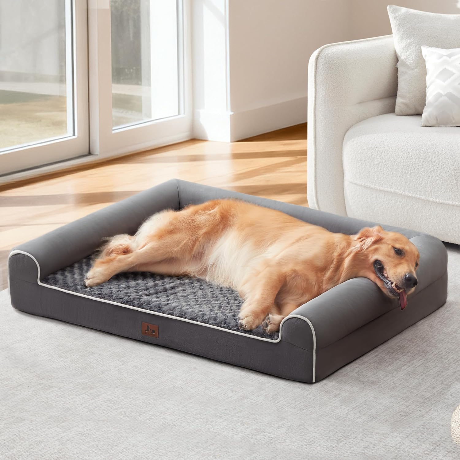 Large Dog Beds Large Sized Dogs, XXL XL Dog Bed for Medium Size Dogs, Extra Big Waterproof Couch Sofa with Removable Washable Cover for Pet, Dark Grey, 45″*35″*7″