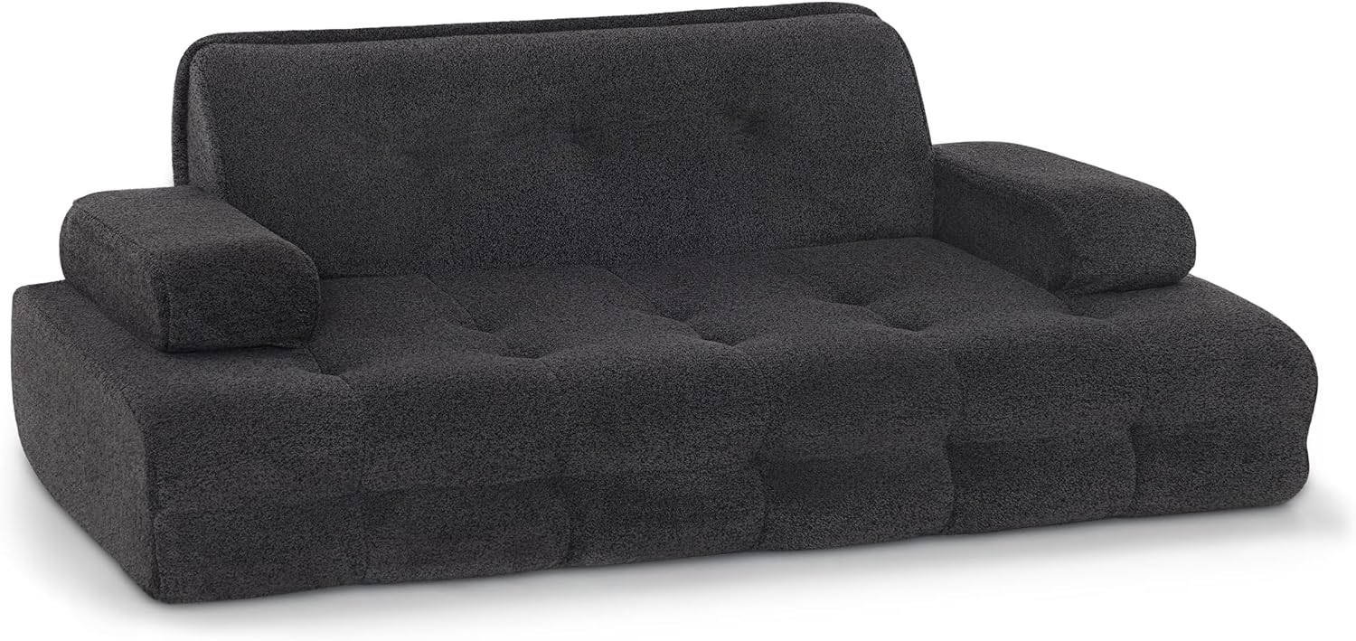 Lovupet Dog Sofa Bed for Medium Breed, Dog Couch Sleeping Bed with Anti-Slip Bottom, PS579 (Black)