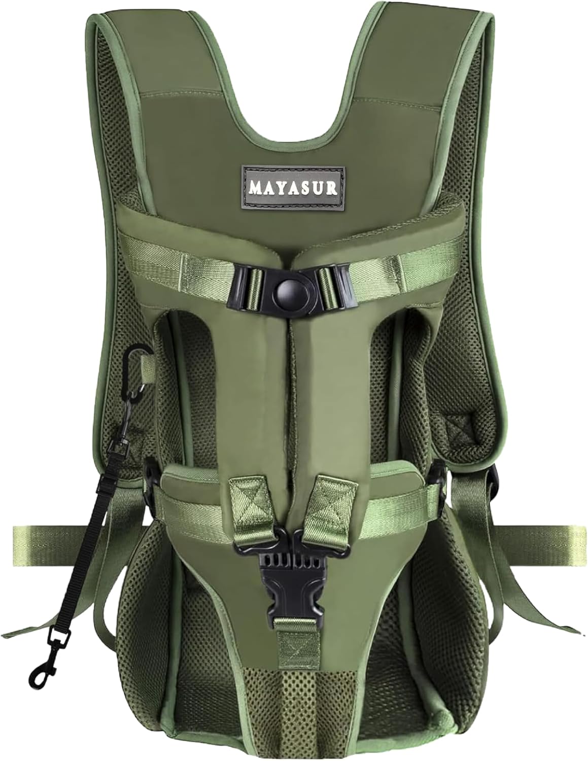 MAYASUR Pet Front Dog Carrier Backpacks, Adjustable Dog Backpack Carrier, Legs Out Easy-fit Dog Chest Carrier for Small to X Large Dogs, Dog Front Carrier for Hiking, Cycling (Army Green, Medium)