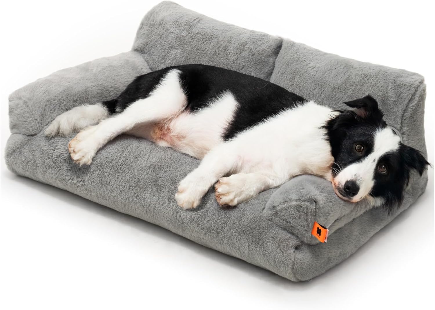 MEWOOFUN Cat Bed for Indoor Cats, Washable Dog Beds for Small Medium Dogs & Cats, Fluffy Cat Couch with Non-Slip Bottom (Grey, 33.5″ L x 25.6″ W x 11.5″ Th)