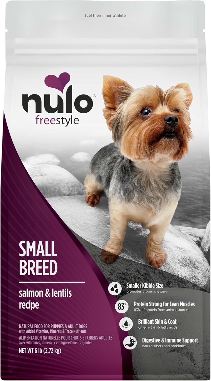 Nulo Freestyle Small Breed Dog Food, Premium Adult and Puppy Grain-Free Dry Smaller Sized Kibble Food, with BC30 Probiotic for Healthy Digestion Support, 6 Pound (Pack of 1)