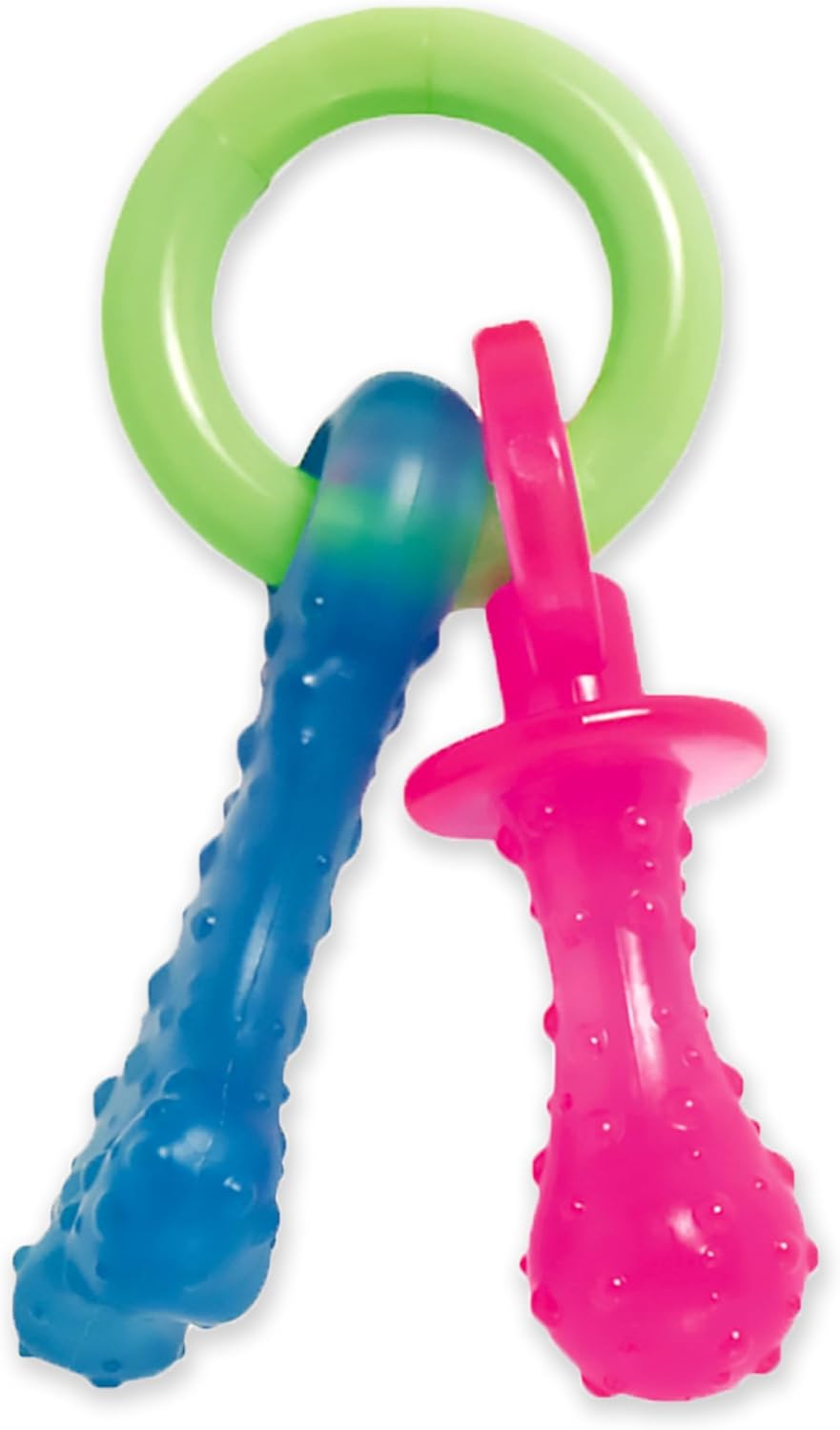 Nylabone Puppy Pacifier Chew Toy, Teething Toys for Puppies, Bacon Flavor, Small – Up to 25 lbs, 1 Count