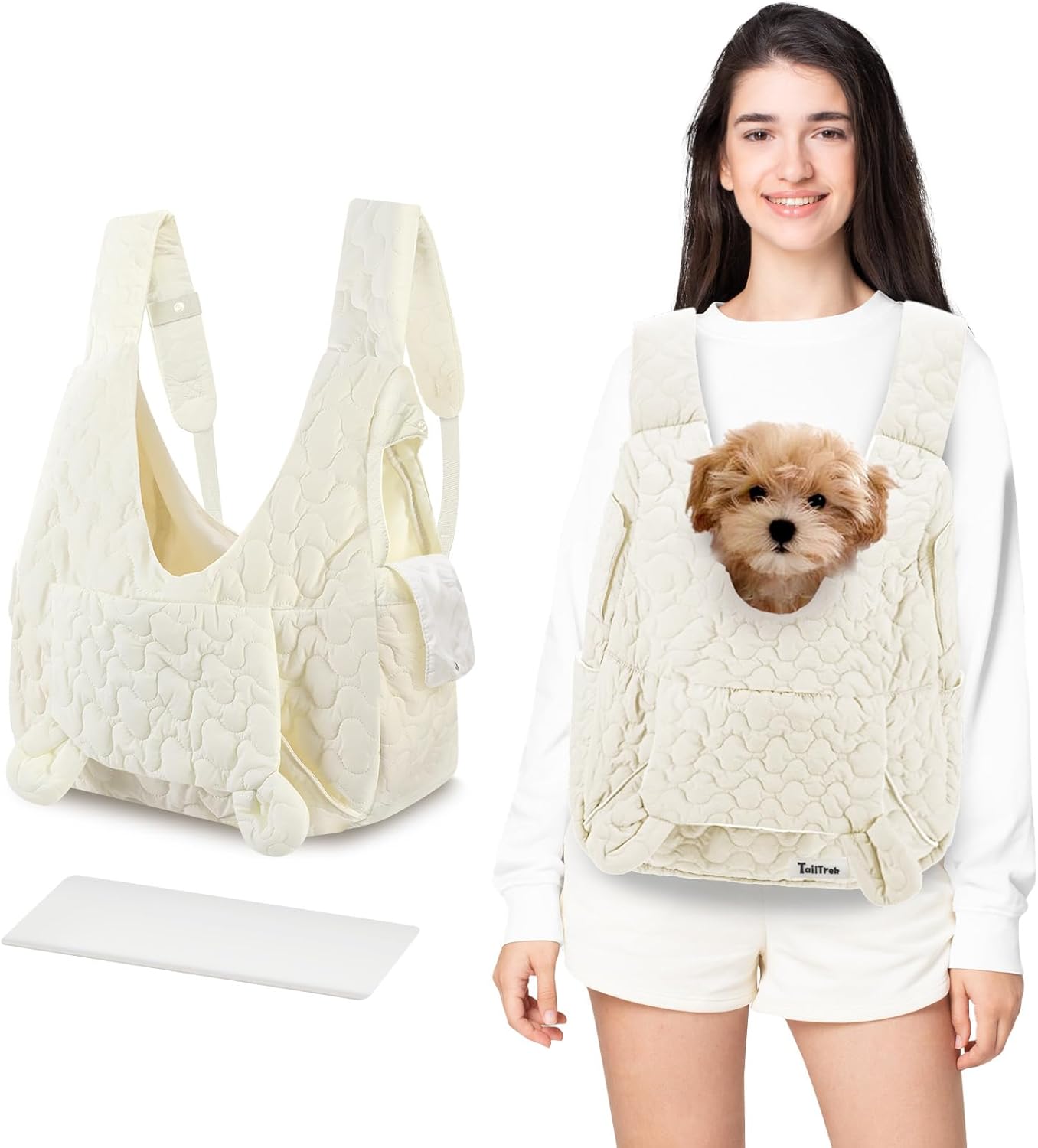 Pet Carrier Backpack, Adjustable Pet Front Cat Dog Carrier Backpack Travel Bag for Small Medium Dogs Cats and Rabbits, Safety Strap with Removable Bottom Plate for Camping Hiking Traveling