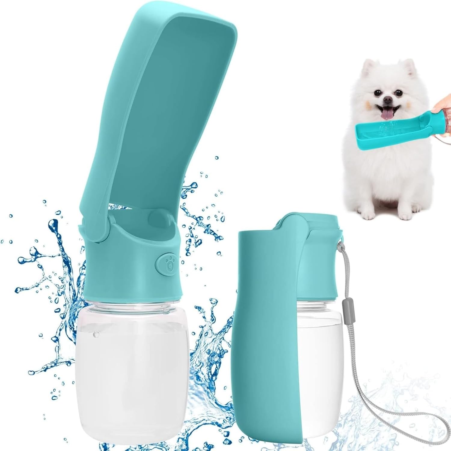 Portable Dog Water Bottle for Walking, Leak Proof Foldable Pet Water Bottles Dispenser Bowl Travel Drink Cup for Walking Hiking Traveling