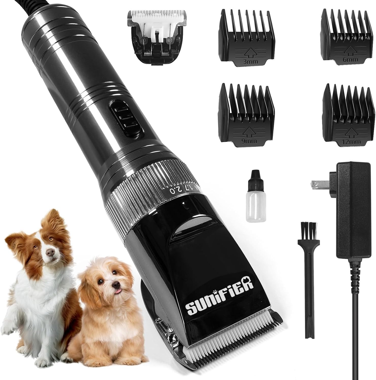 Professional Dog Grooming Clippers for Thick Coat – Dog Hair Trimmer for Grooming Kit- Sheep Shears for Thick Hair – Pet Grooming Clippers for Dogs, Cats, Sheeps, Horse (Black)