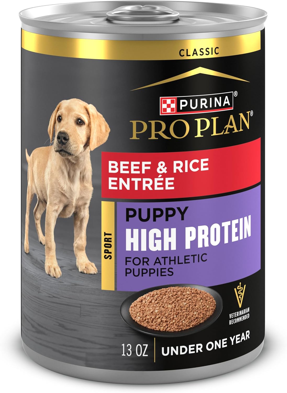 Purina Pro Plan Sport High Protein Puppy Food Beef & Rice Entree Wet Formula – (Pack of 12) 13 oz. Cans