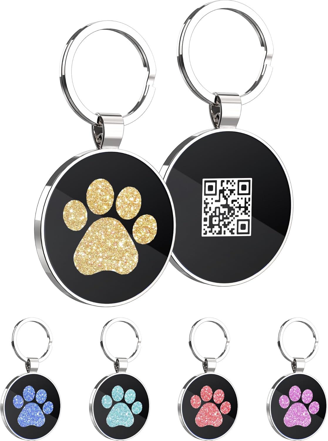 QR Dog Tags Personalized for Pets Custom Dog Tags Dog Name Tag QR Code ID Tags Smart Pet ID Tags Free Online & Scan QR Receive Instant Location Alert Email