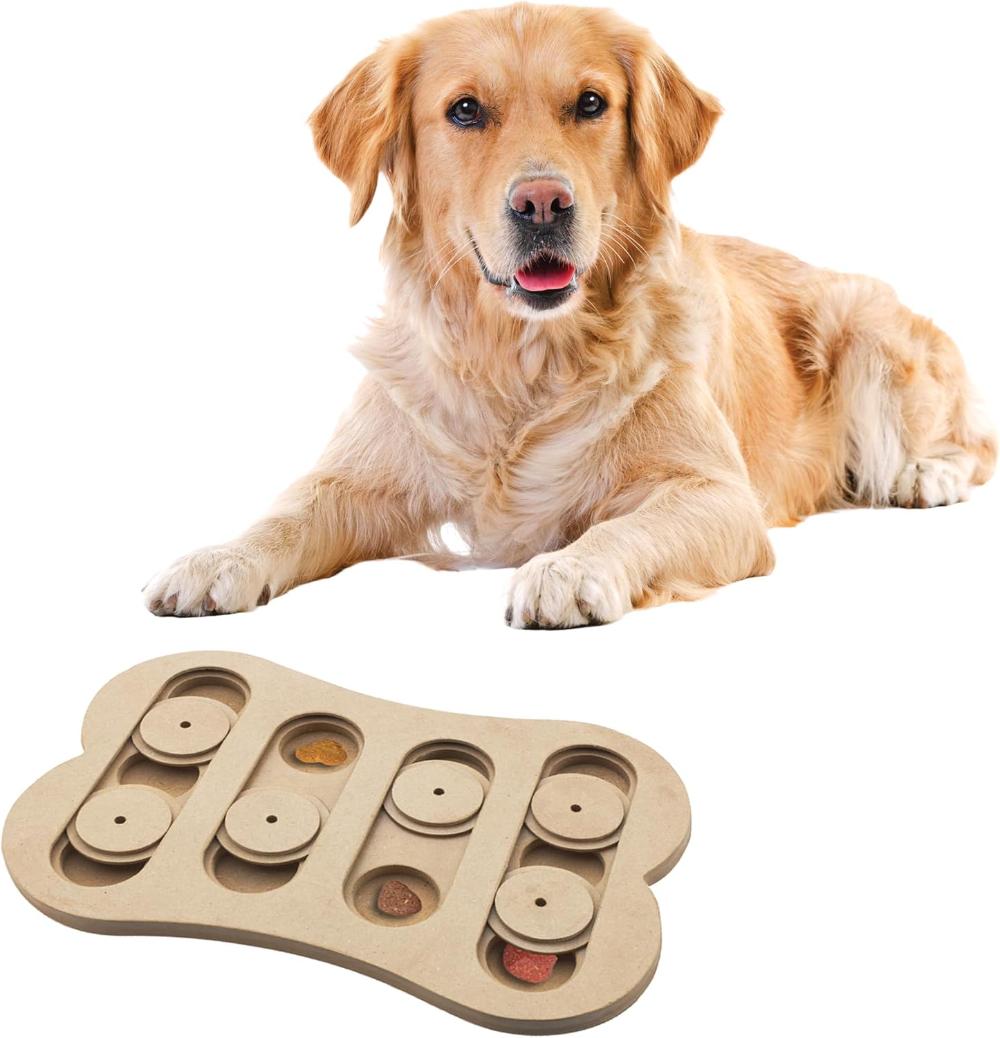 SPOT Interactive Seek-A-Treat Shuffle Bone Dog Toy Puzzle | Dog Treat Reward Toy Improves Your Dog’s IQ | Specially Designed for Training Treats