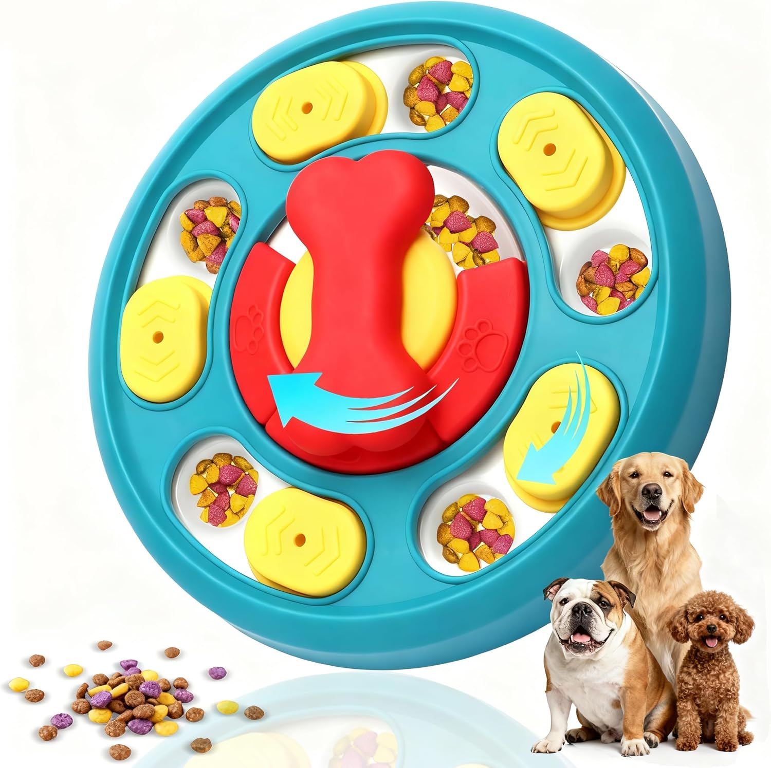 Secyba Interactive Dog Toys, Dog Puzzle Toy, Treat Dispensing Enrichment Toys, Food Feeder Toys for IQ Training & Mental Enrichment, Slow Feeder Bowl for Small Medium Large