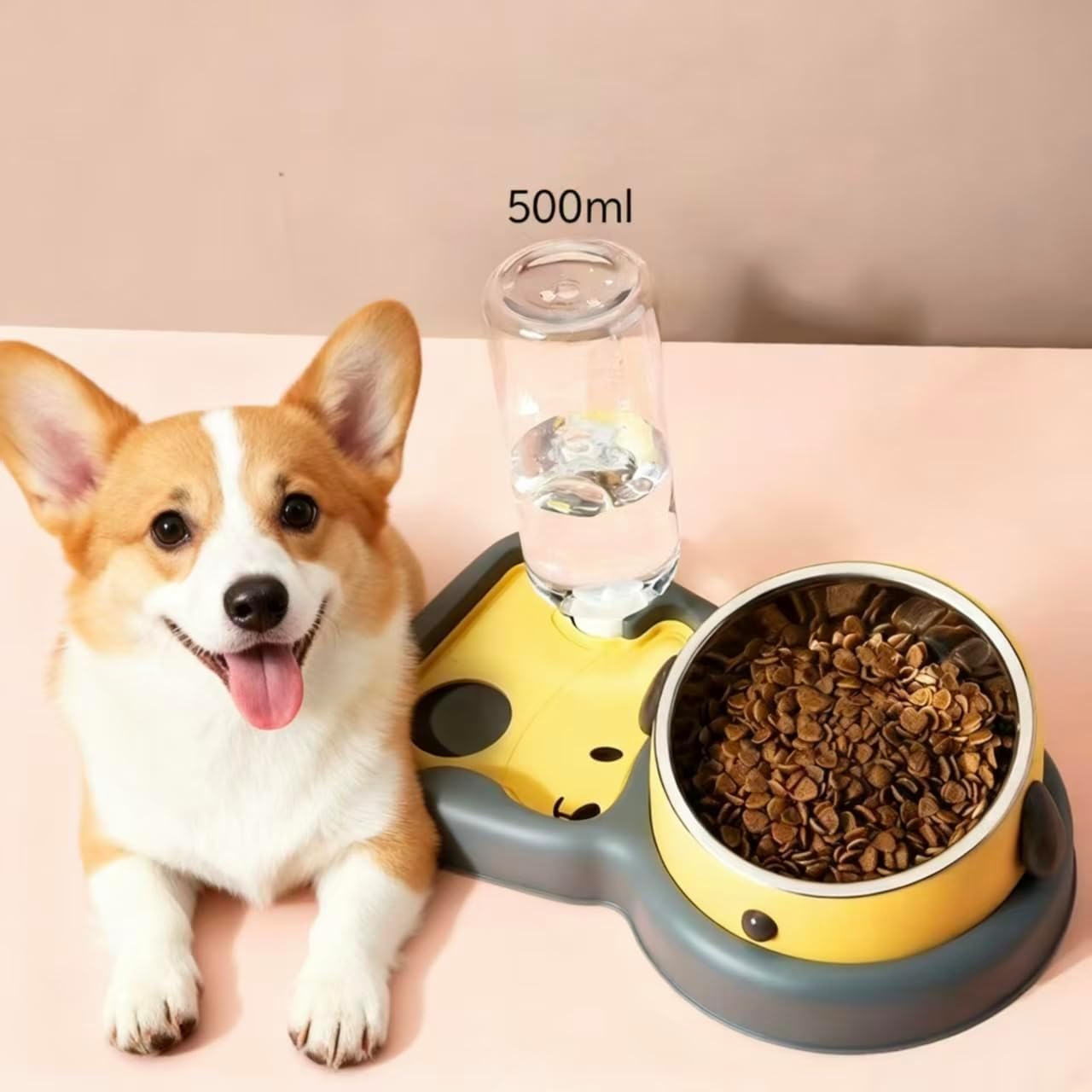 Slow Feeder Dog Bowls,pet Automatic Water Dispenser, Cervical Protection cat Bowl, Multifunctional Integrated, Suitable for Cats, Small and Medium-Sized Dogs