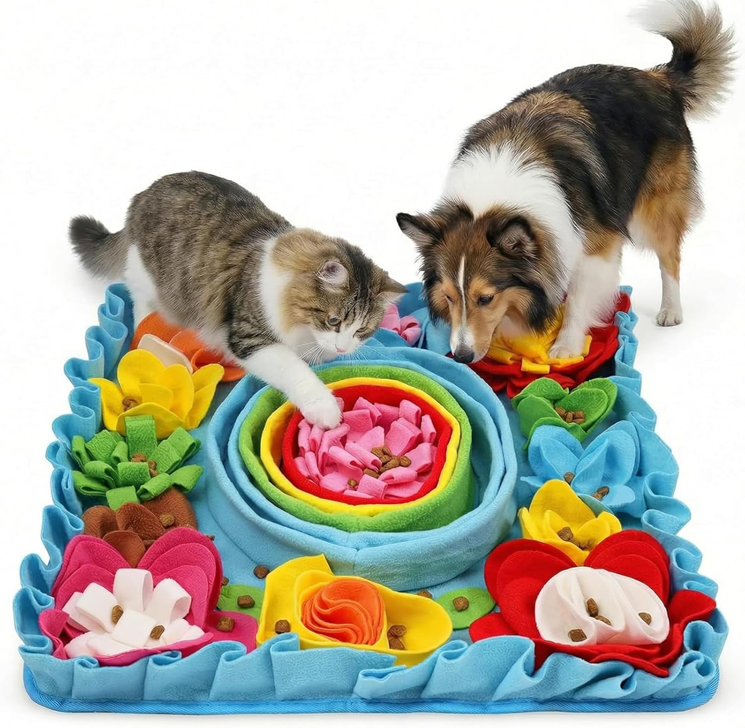 Upgraded Snuffle Mat for Dogs, 19.7”x19.7” Interactive Feed Game for Boredom, Felt Wool Dog Feeding Mats for Small/Medium/Large Dogs, Encourages Natural Foraging Skills and Stress Relief