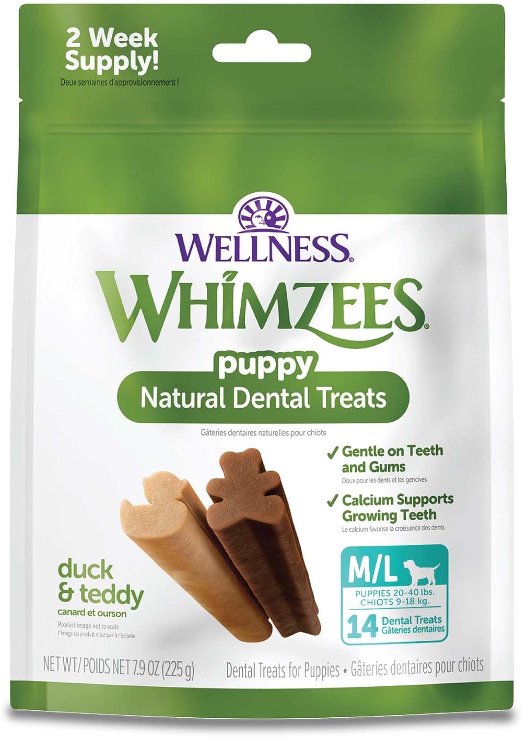 WHIMZEES Wellness Puppy Dog Dental Treats, Medium & Large Size Stick, (14 Count)