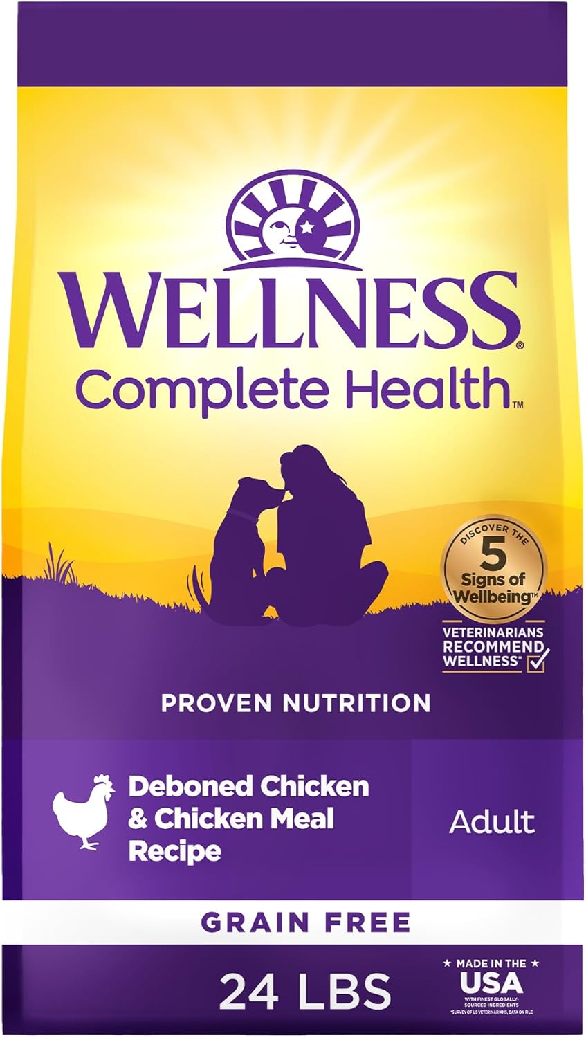 Wellness Natural Pet Food Complete Health Natural Grain Free Dry Dog Food, Chicken, 24-Pound Bag