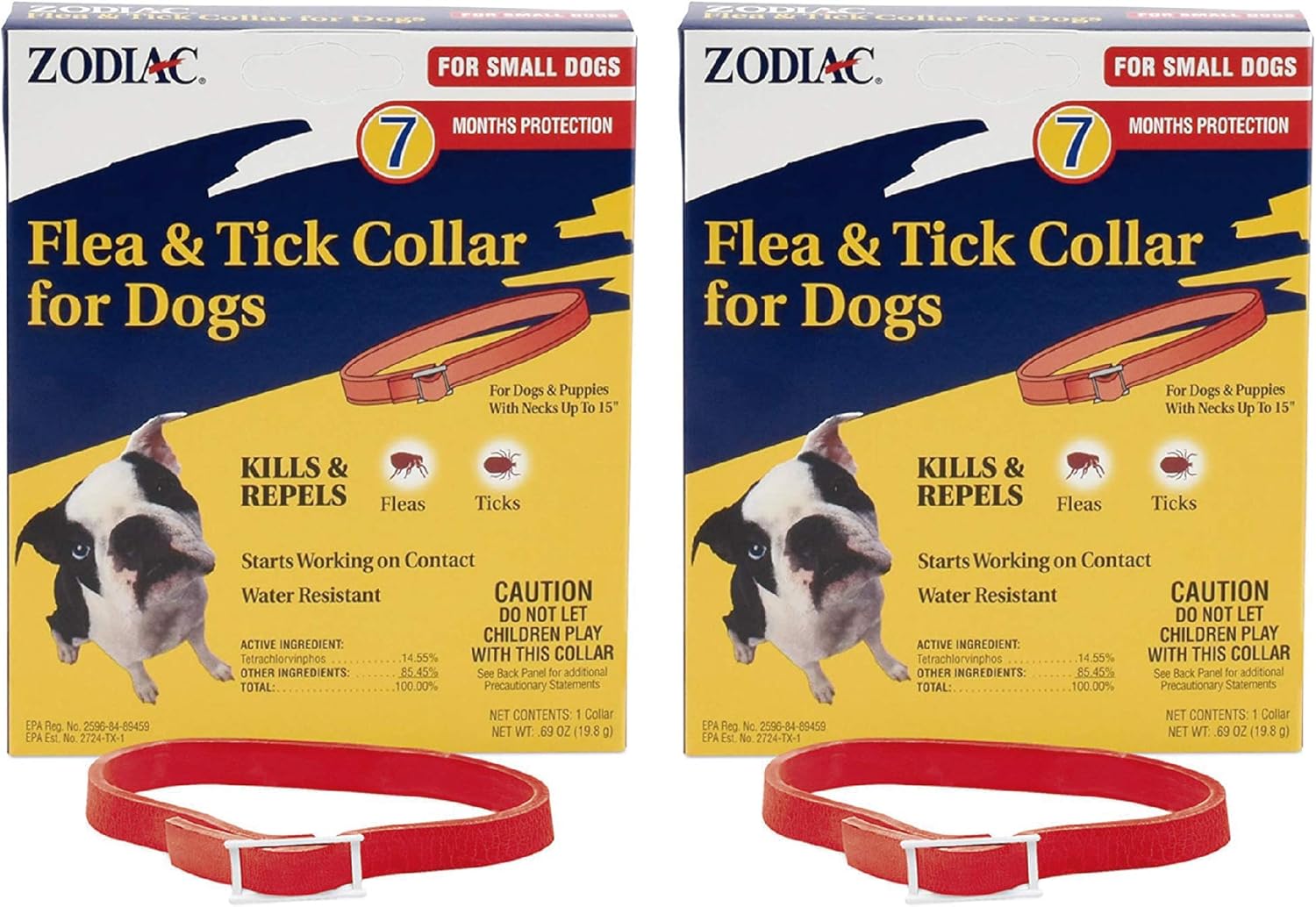 Zodiac (2 Pack) Flea and Tick Collar for Small Dogs, 15″