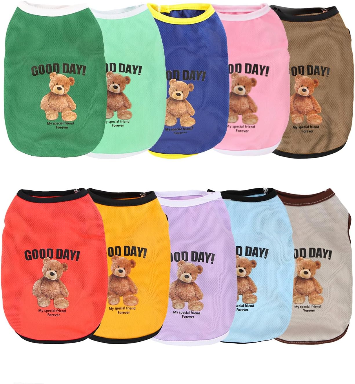 10 Pack Dog Cooling Shirts Breathable Instant Cooling Dogs Vest Lightweight for Summer Dog Clothes cat Clothes (M)