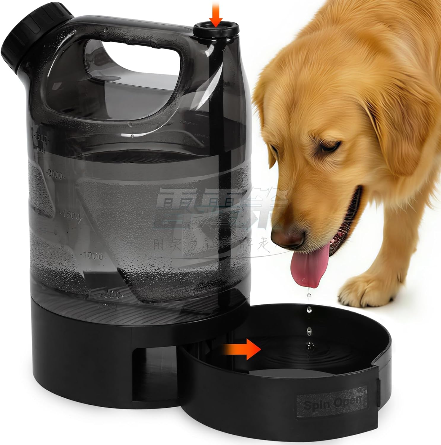 85 oz Large Portable Dog Water Bottle & Bowl for Active Large Dogs, No-Spill Leak Proof Dog Water Dispenser for Walking,Park,Travel, Camping, Hiking, Car – Durable, Sturdy & Easy to Carry