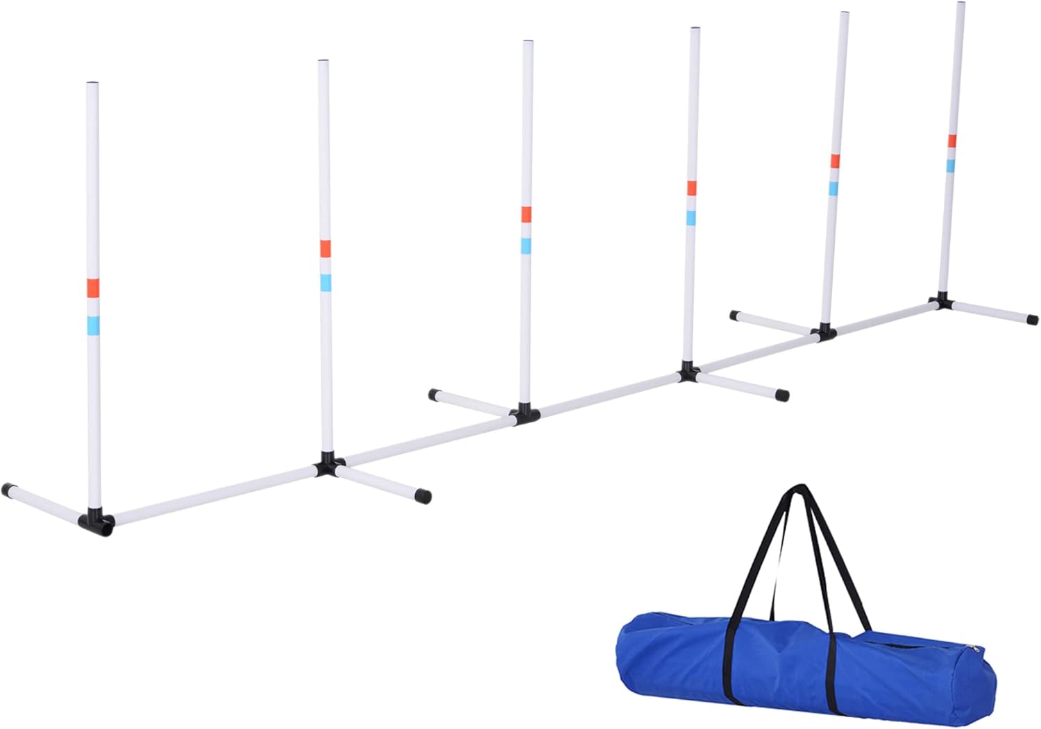 Adjustable Dog Agility Training Obstacle Set with Weaves Poles and Storage Bag
