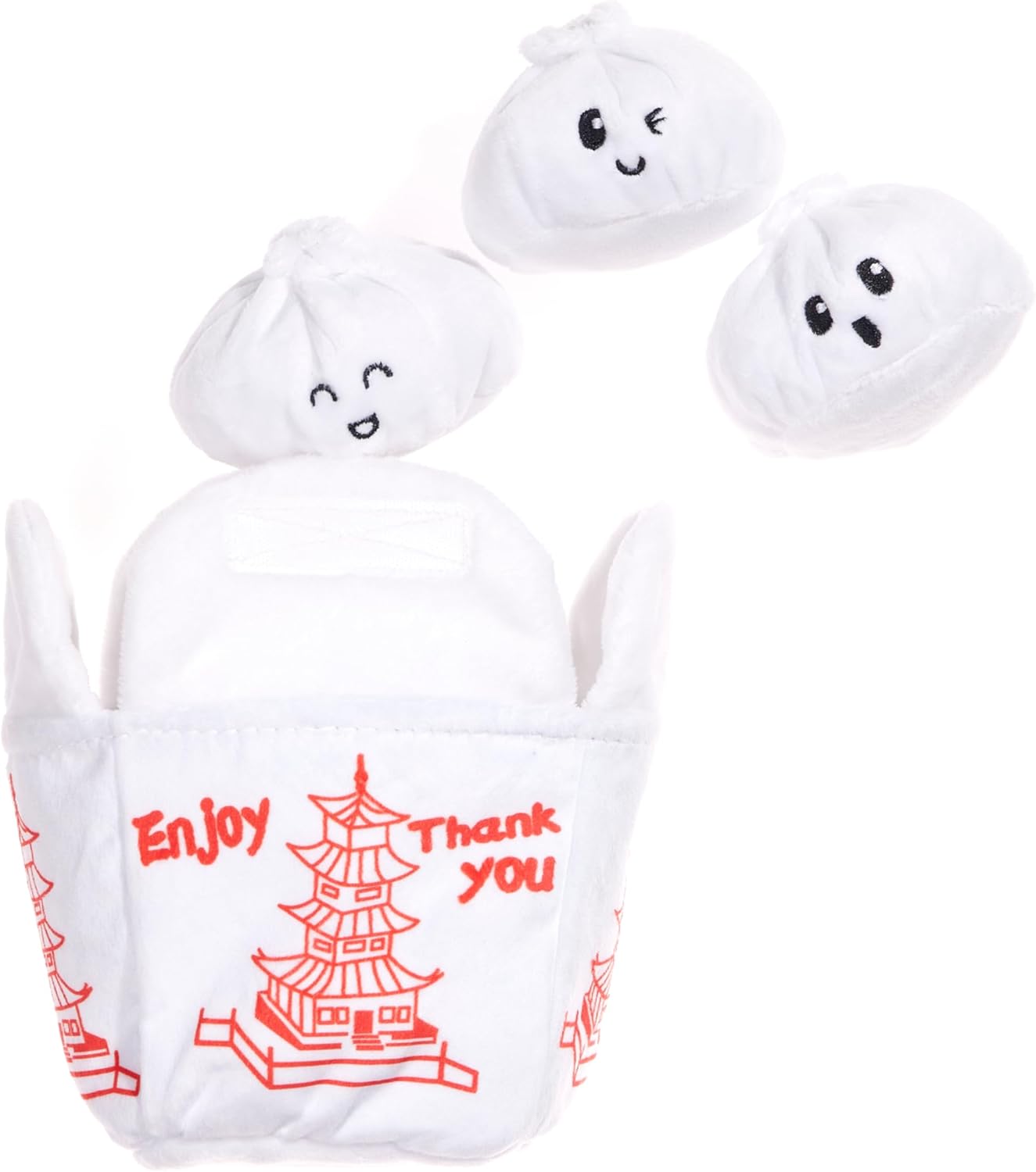 Barkbox Dog Toy 2 in 1 Interactive, Plush Exterior Material & Squeaker, Tearable Dog Toy with Squeaky Ball Inside, Ideal for Toy Destroyers – Andi’s Dumpling, Small