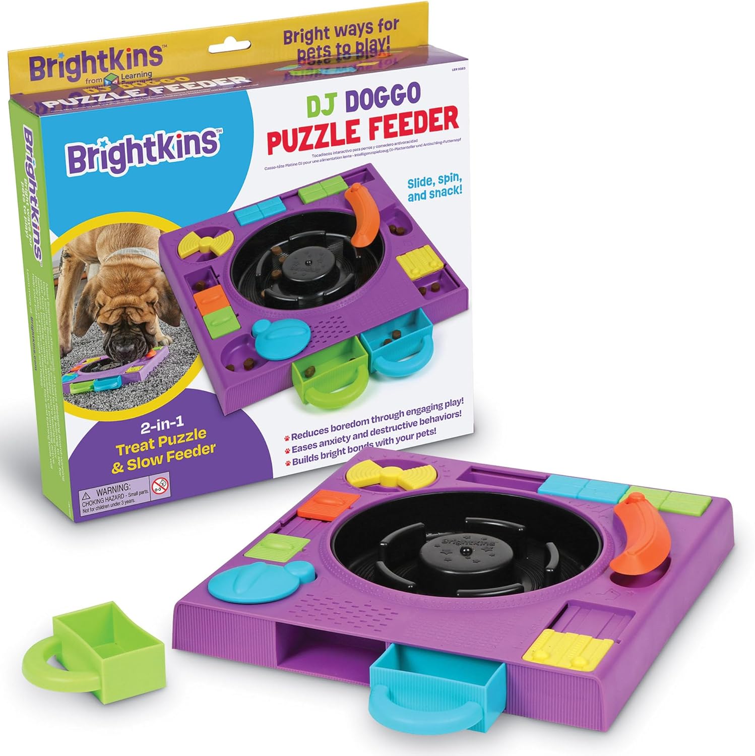 Brightkins DJ Doggo Puzzle Feeder – Enrichment Toys for Dogs Mental Stimulation, Interactive Gift for Puppies
