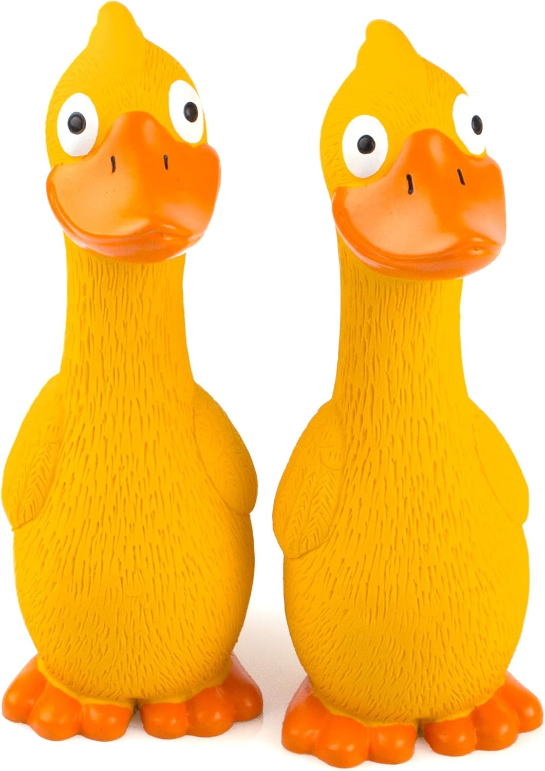 CHIWAVA 2 Pack 7.9 Inch Squeak Latex Dog Toy Yellow Duck Interactive Play for Small Medium Dogs