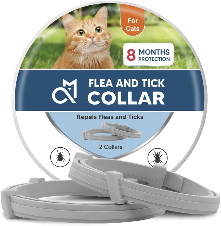 Cat  Flea Collar,Adjustable Flea and Tick Collar for Cats,Easy to Use,Safe for People and Pets-2P