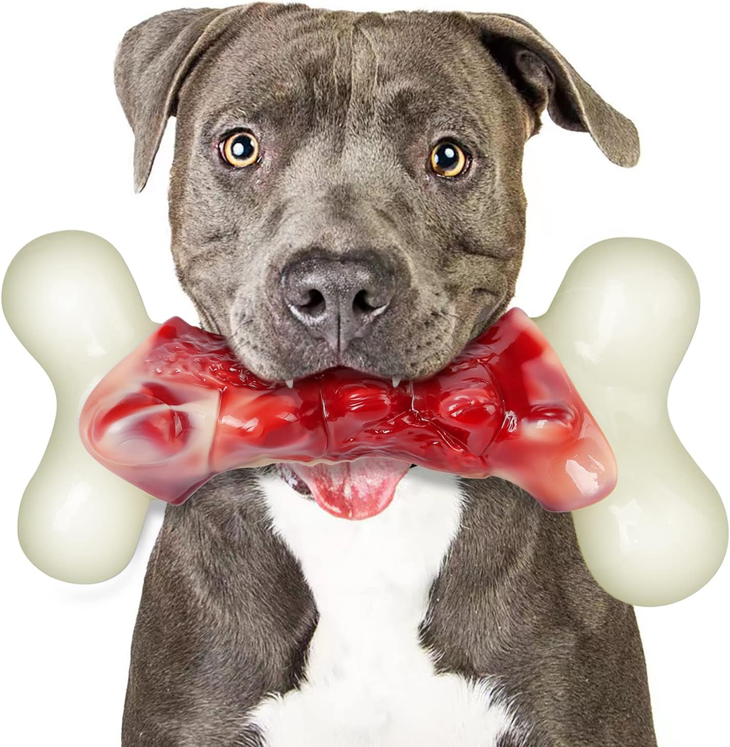 DEBAK Dog Toys for Aggressive Chewers, Dog Toys to Keep Them Busy, Durable and Strong Dog Bones for Heavy Chewers, Almost Indestructible for Lasts a Long Time