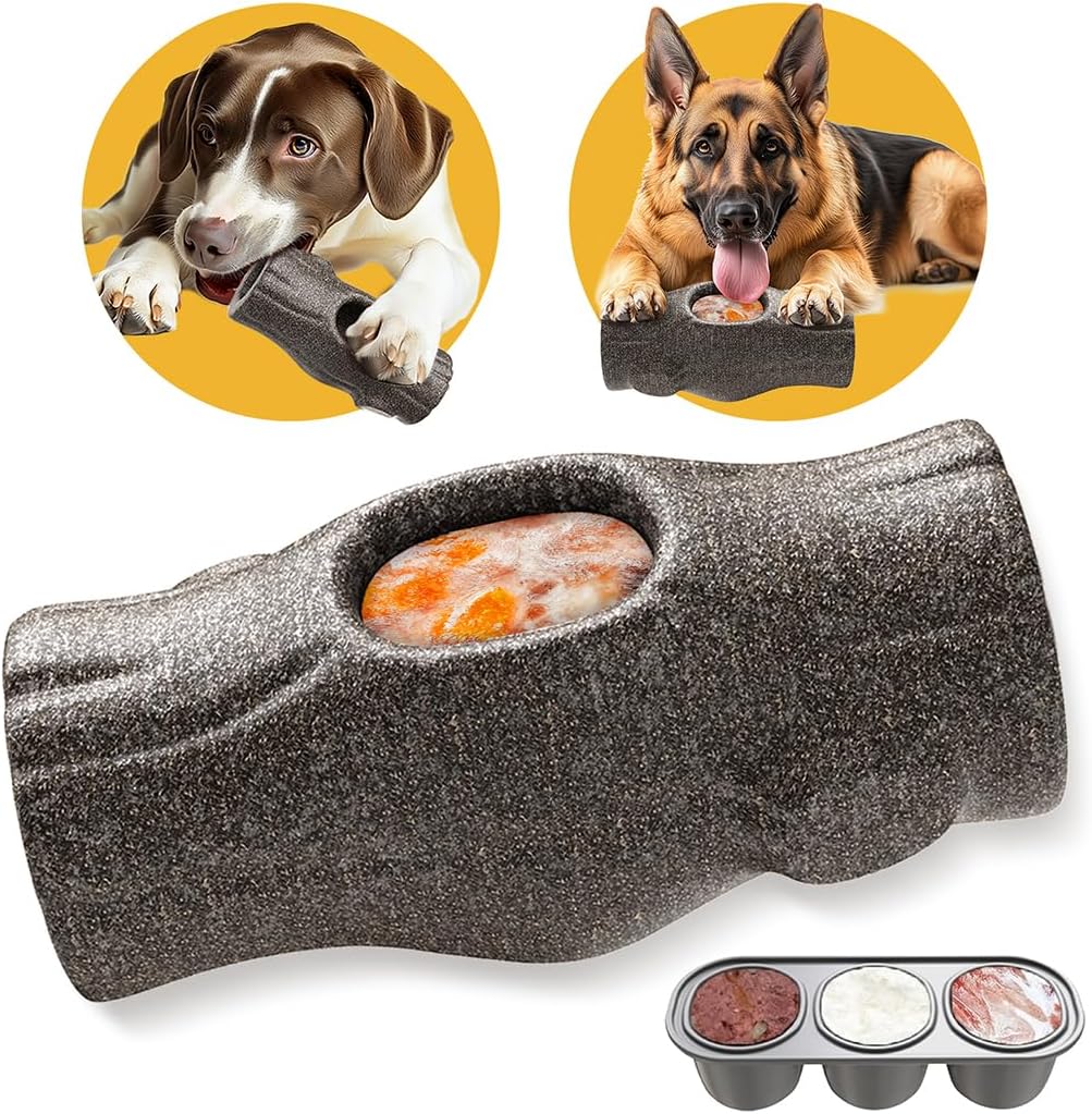 Dog Frozen Treat Toys to Keep Them Busy – Interactive Dog Puzzle Toys with Frozen Mold, Indestructible Aggressive Chew Toys for Large Dogs, Food Grade-Easy to Clean-Reduce Anxiety-Safe Chewing