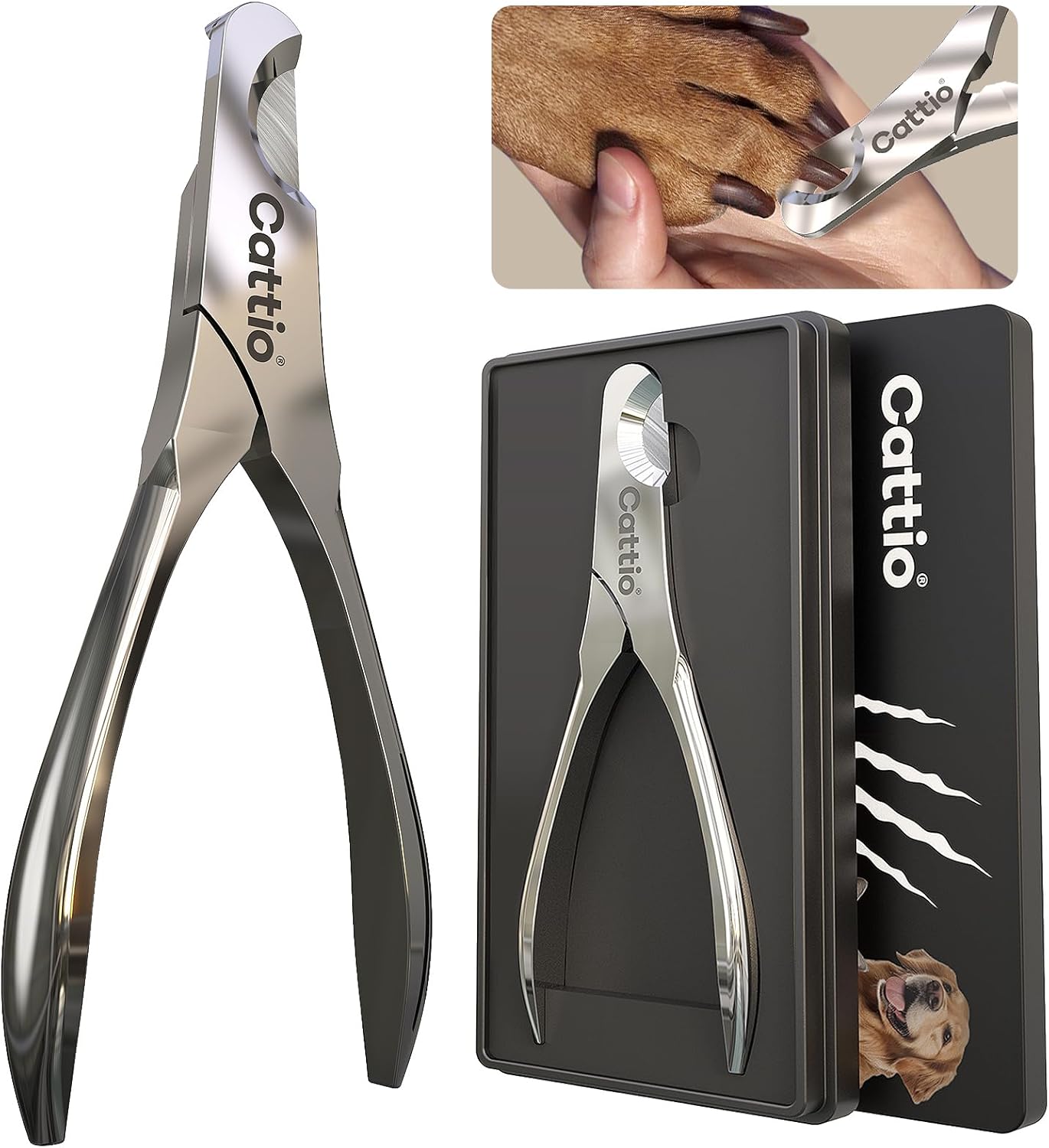 Dog Nail Clippers – All Steel Material, Built-in Spring,Heavy Duty Dog Nail Trimmer Full Metal Razor Sharp Professional for All Dogs Cats with Thick Toena,Dog Nail Trimmers