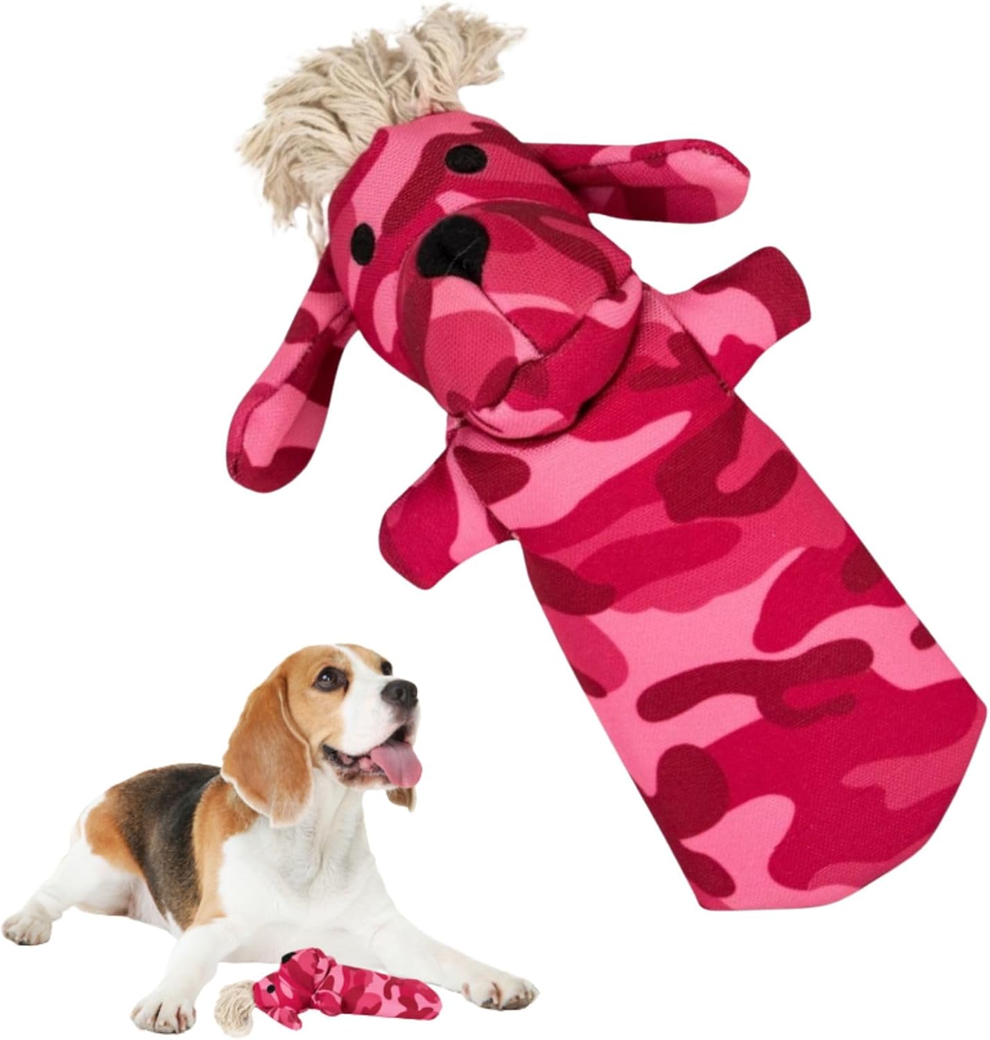 Eco-Friendly Durable Crinkle Cat & Dog Toy for Playing, Teething and Exercise – Pinky, Pink Camo, No Squeaker, No Stuffing (Safe for Pets/Kids)