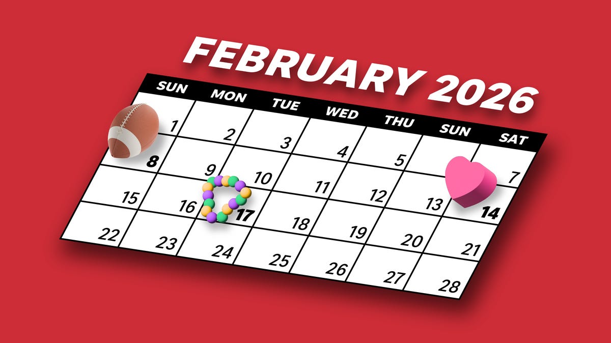 February 2026 calendar includes Groundhog Day, Presidents Day, more