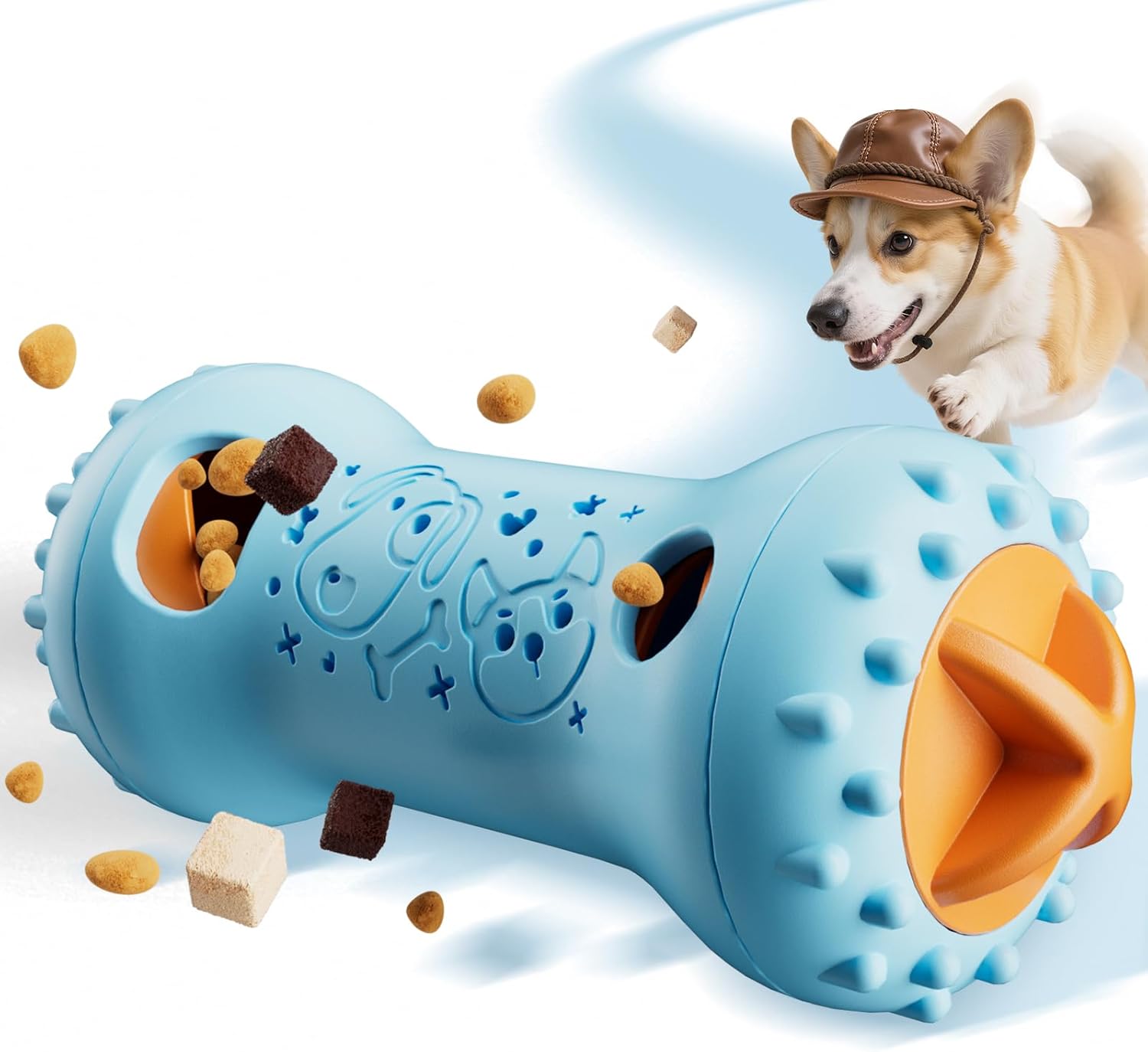 Interactive Treat Dispensing Dog Toys – Adjustable Puzzle Toy to Keep Dogs Busy, Mental Stimulation, Cognitive Fun and Boredom Buster for Puppy Teething, for Small Medium Large Dogs