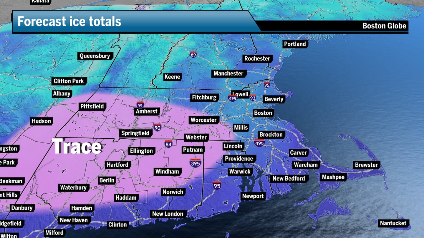 Freezing rain may lead to some slick spots across Southern New England, especially late Friday into Saturday morning.