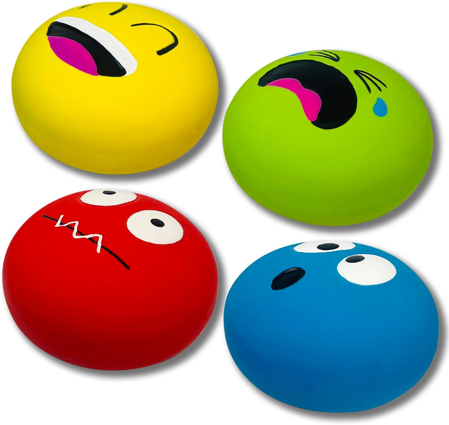 Latex Squeaky Dog Toys for Small Dogs & Mini Breeds – 4PCS Set Squeaky Dog Balls | Soft, Safe & Fun Chew Toys | Indoor & Outdoor Play