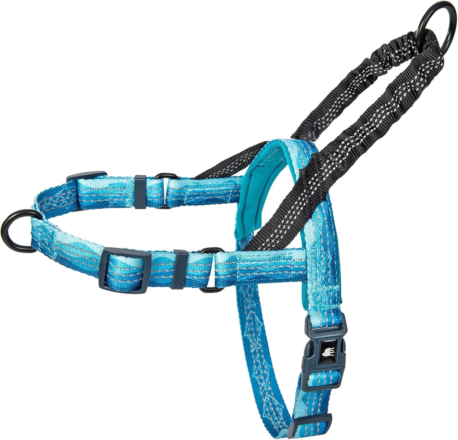 Leash Boss No Pull Dog Harness, Easy Walk for Small, Medium, and Large Pets, Reflective with Rear and Front Clip Attachment (Wave Pattern, Large)