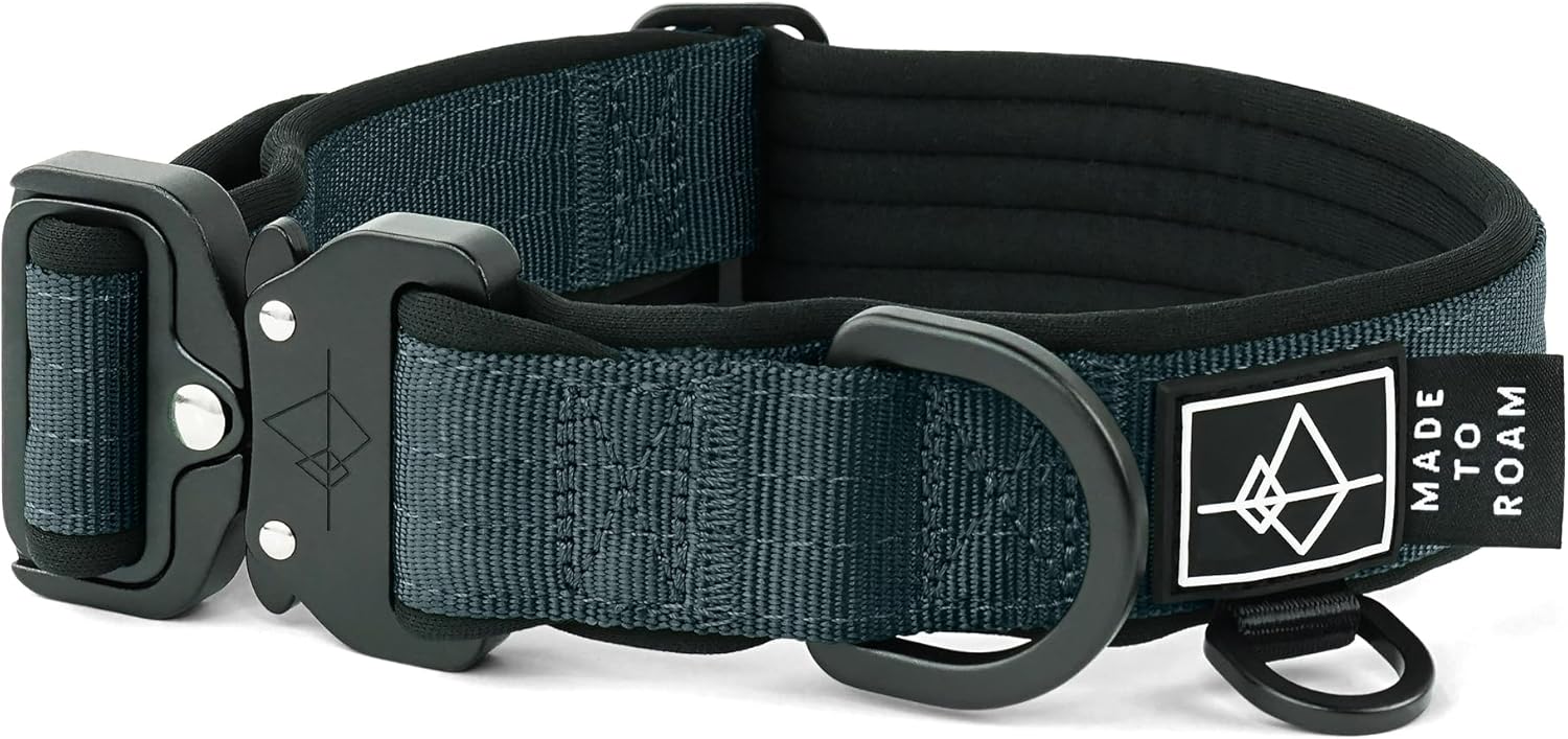 MADE TO ROAM Comfort Collar – Adjustable Nylon Dog Collar with Soft Comfortable Padding, Light Aviation Aluminum Metal Buckle for Small, Medium and Large Dogs (Colorado Nightsky, Size 3)