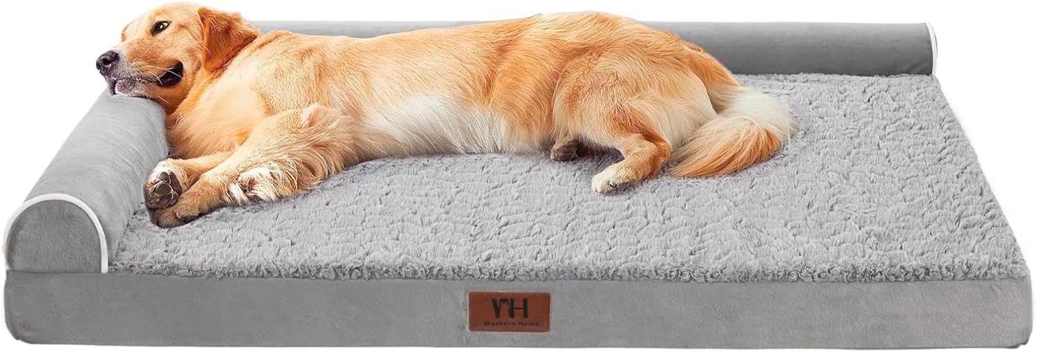 Orthopedic Dog Beds Extra Large Sized Dog, Pet Sofa Bed with Removable Washable Cover, Egg Foam Support, Bolster Cushion for Comfortable Sleep, Waterproof & Non-Slip Bottom Bed