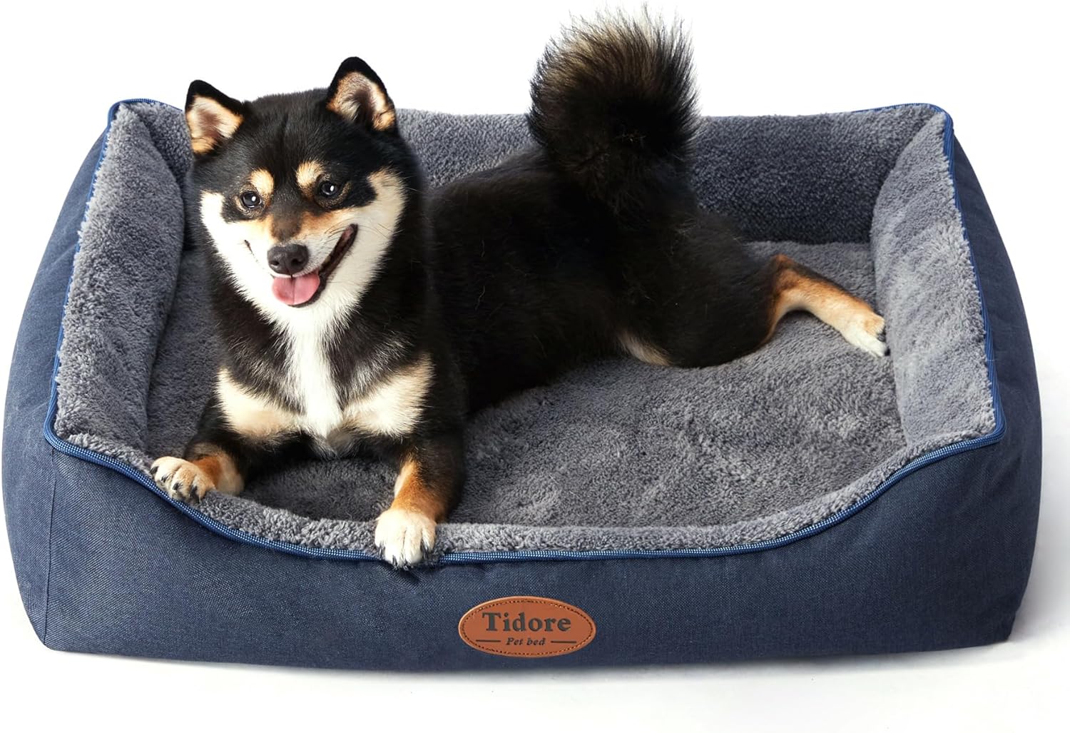 Orthopedic Dog Beds Medium Sized Dog, Durable Egg Crate Foam Sofa Dog Bed with Washable Removable Cover, Waterproof Lining, Pet Beds for Medium Dogs, Navy