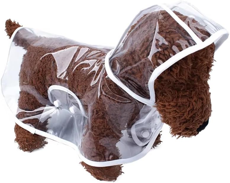 PVC Pet Dog Raincoat,Waterproof Jacket, Dog Rain Poncho Portable Raining Coat Breathable Lightweight Breathable Lightweight Suitable for Neck 42 cm, Length 41cmChest 60cm