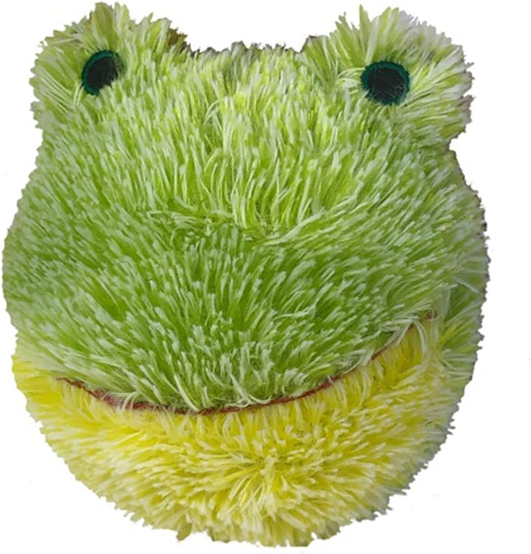 Pet Lou DOG’Z 4 Inch EZ Squeaky Frog Dog Plush Toy, Stuffing-Free Soft Plush Toy with Bouncy Squeaker Ball, Floats in Water, Ideal for Small and Medium Dogs