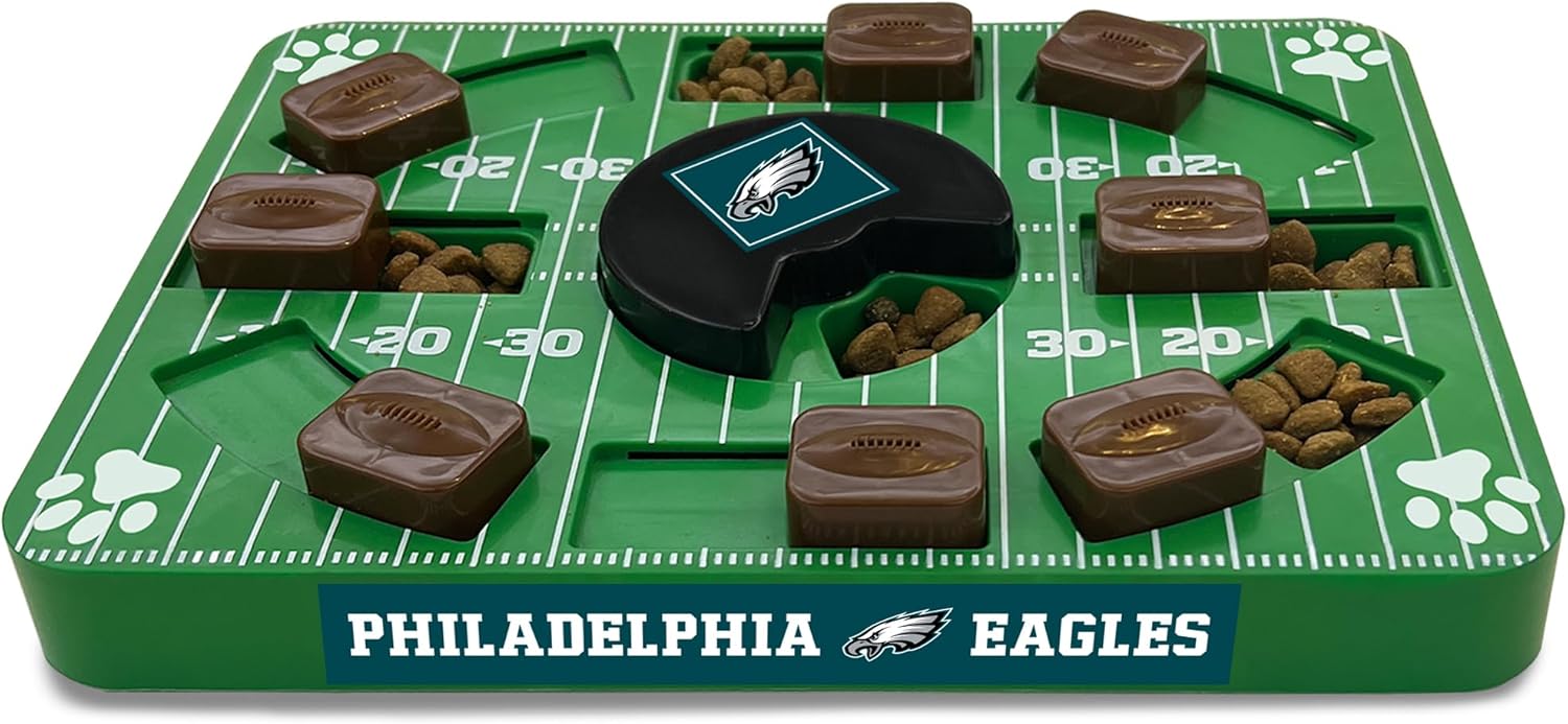 Pets First NFL Philadelphia Eagles Puzzle, Interactive Dog Treat Puzzle Toy