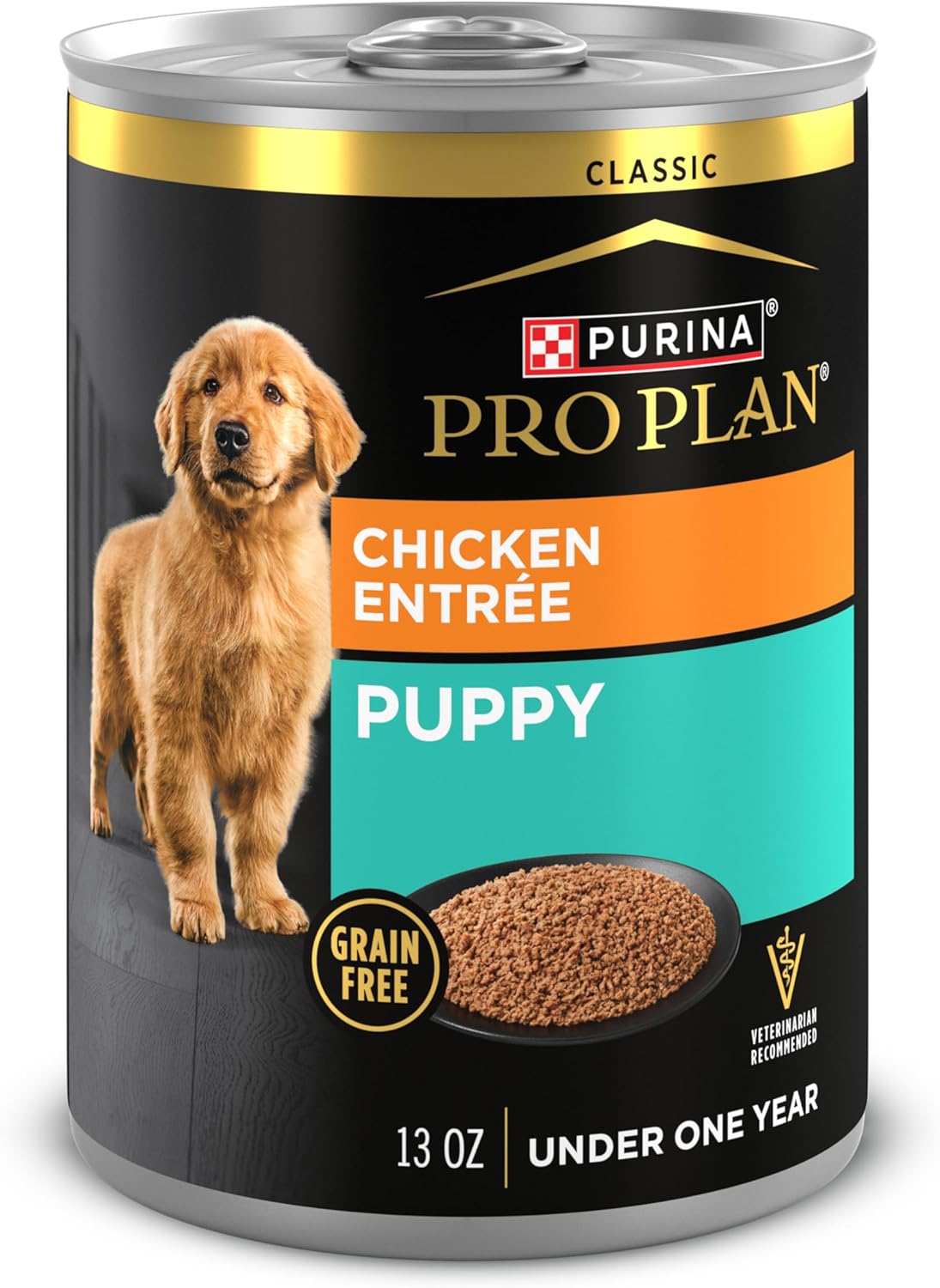 Purina Pro Plan Grain Free Wet Puppy Food, Classic Chicken Entrée – (Pack of 12) 13 oz. Cans