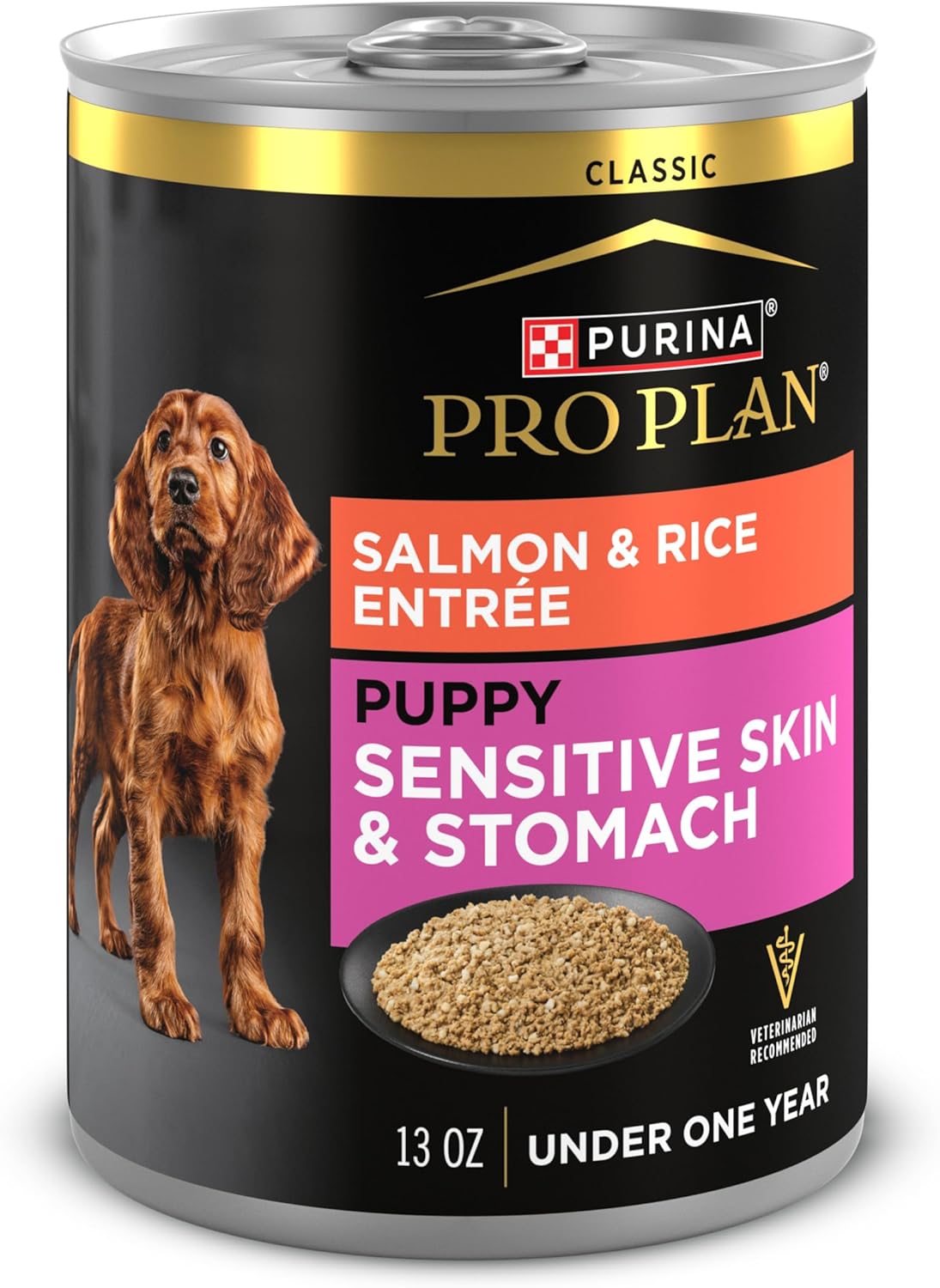Purina Pro Plan Puppy Classic Wet Dog Food for Sensitive Stomach with Salmon and Rice – (Pack of 12) 12 ct. Cans
