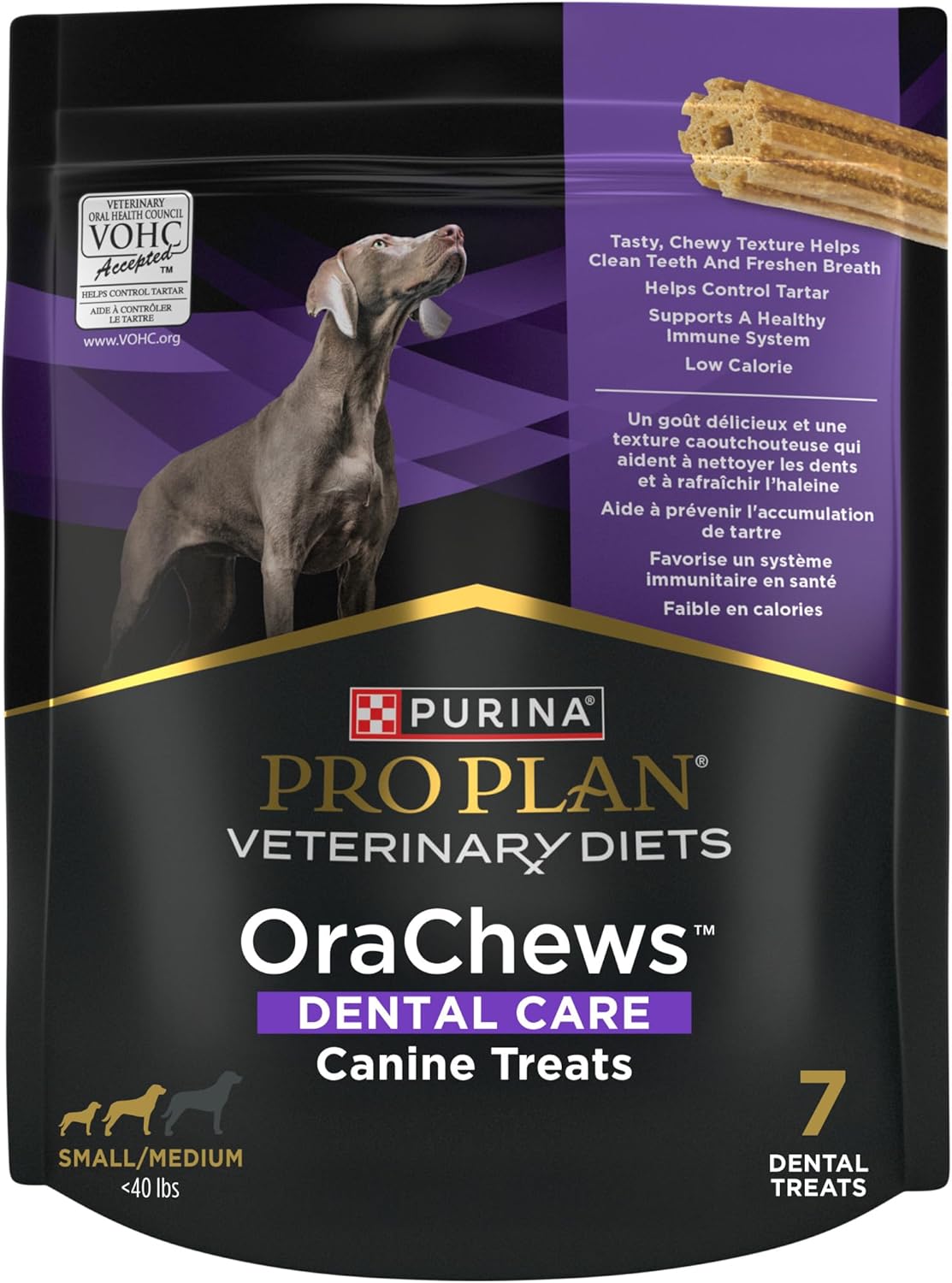 Purina Pro Plan Veterinary Diets OraChews – Small and Medium Breed Dental Chews for Dogs – 7 Treats