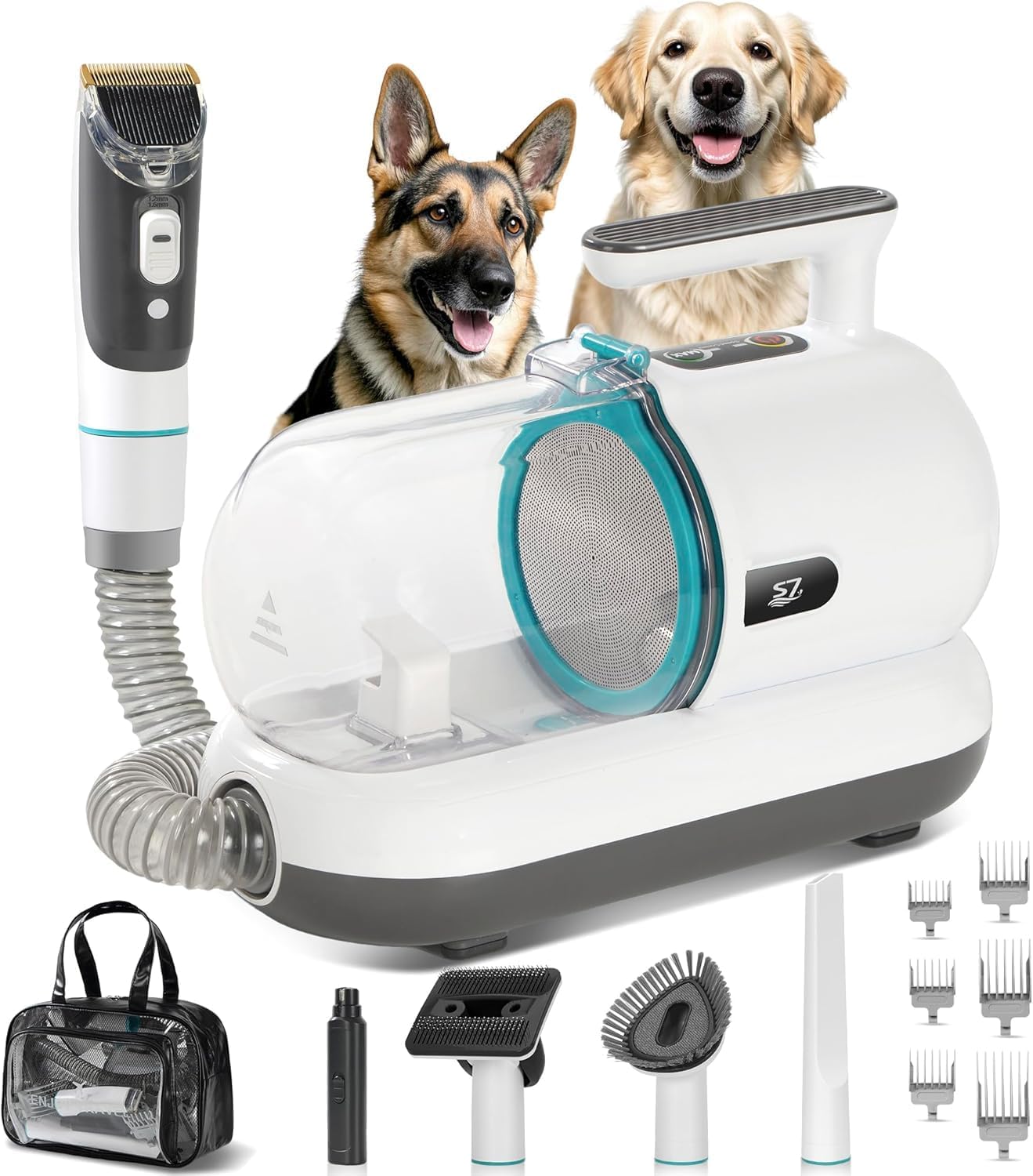 S7 High-Suction Dog Grooming Vacuum for Small & Medium Dogs, Compact Hair Collection System for Regular Trimming & Maintenance, Strong Suction, Low-Mess Indoor Grooming
