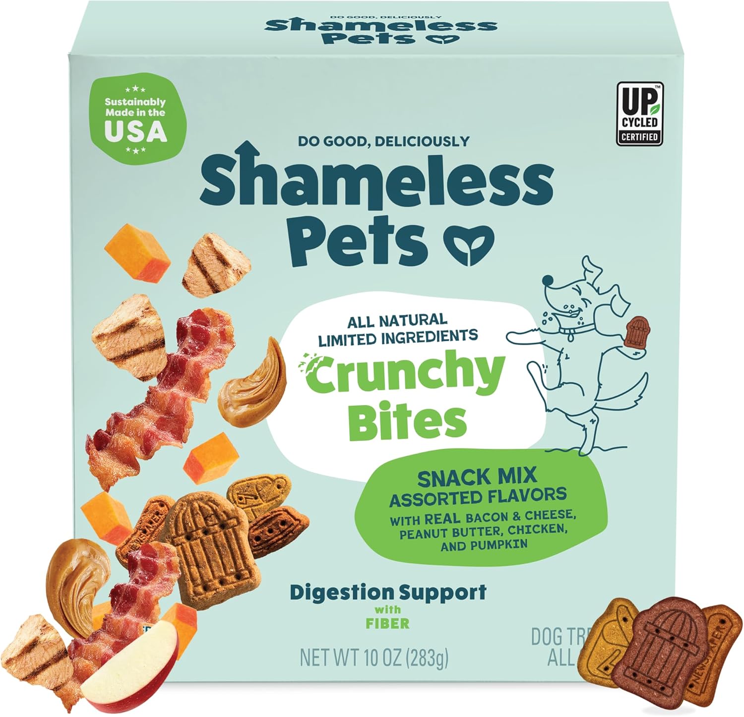 Shameless Pets Crunchy Dog Treats – Snack Mix Variety, 10oz – Healthy Dog Biscuits & Cookies Treats for Small, Medium, and Large Dogs – Made in The USA – Free from Corn & Soy