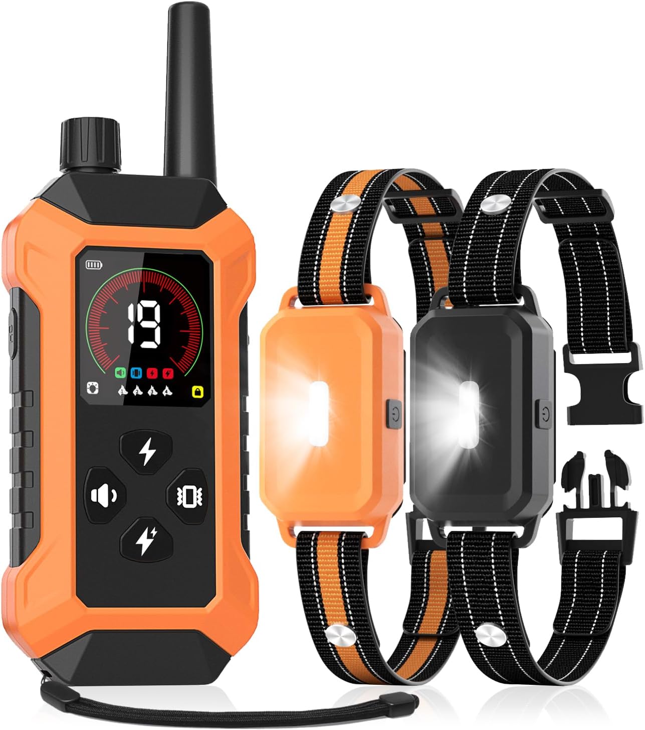 Shock Collar for Dogs 2 Pack (5–150Lbs), 4400FT Waterproof 2 Dog Training Collar with Remote Control 5 Training Modes Rechargeable Electric Dog Collar with Light, E collars for Small Medium Large Dogs