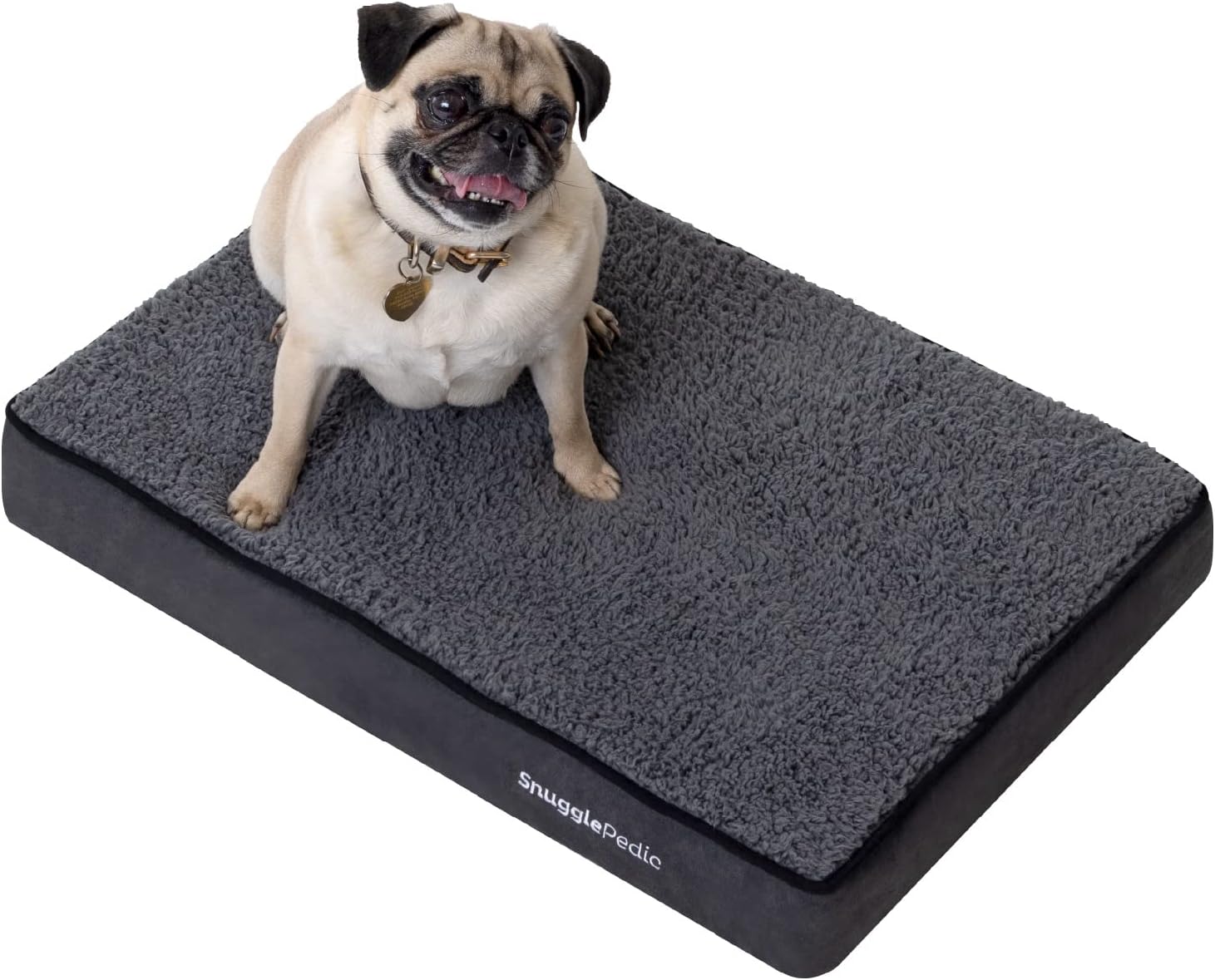 Snuggle-Pedic Memory Foam Dog Bed – Plush, Waterproof Pet Beds w/Removable Inner and Outer Cover, Anti-Slip Bottom, and Faux Suede Fabric – Orthopedic Dog Beds for Large Dogs