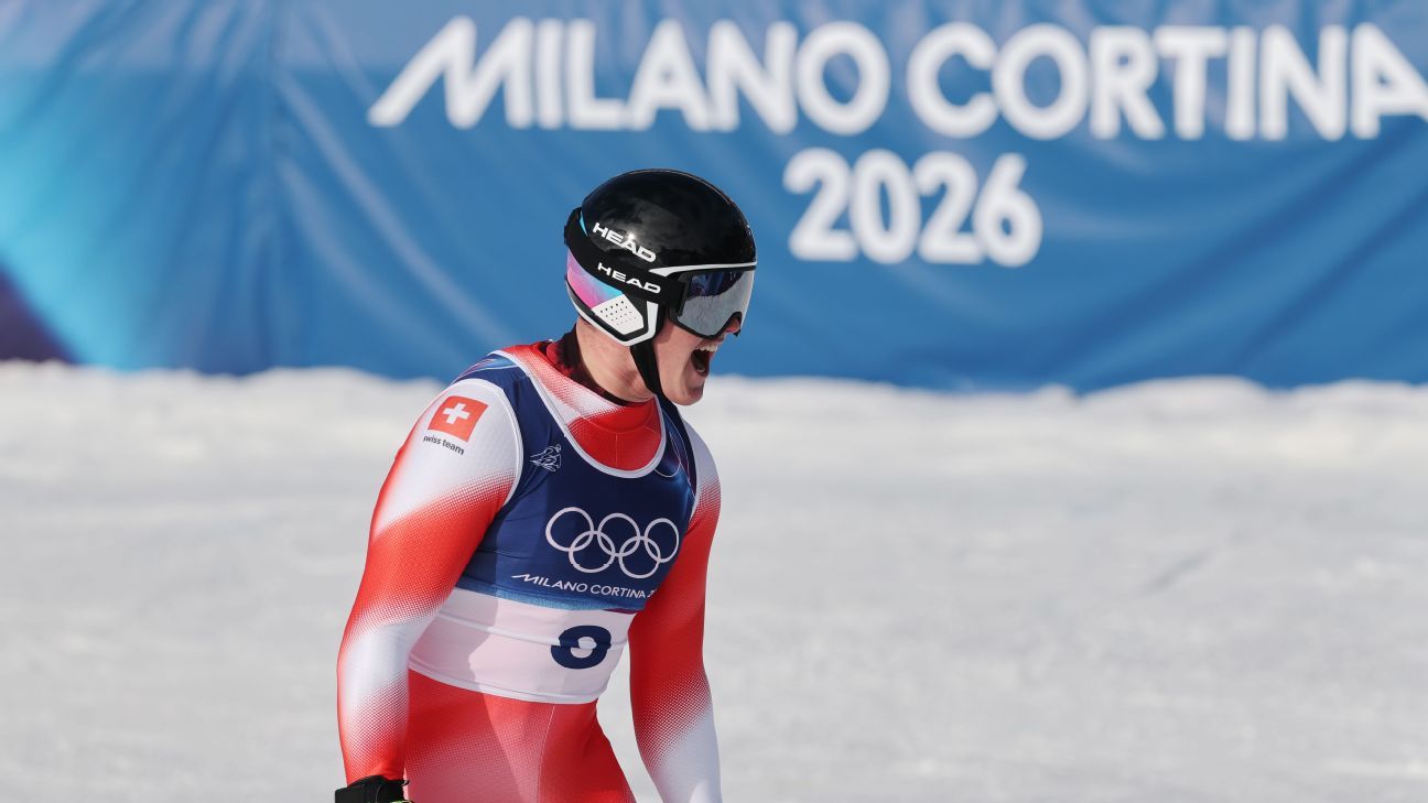 Switzerland’s Franjo von Allmen wins Olympic men’s downhill