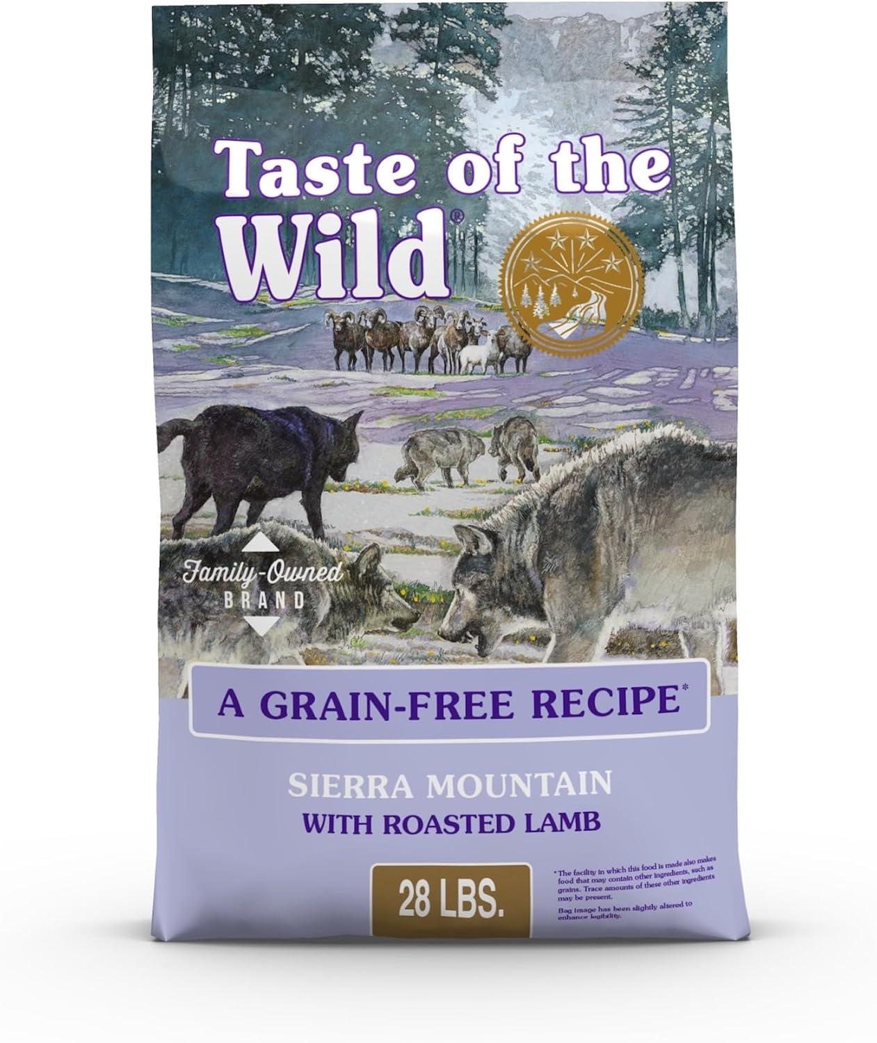 Taste of the Wild Sierra Mountain Grain-Free Canine Recipe with Roasted Lamb Dry Dog Food for All Life Stages, Made with High Protein from Real Lamb and Guaranteed Nutrients and Probiotics 28lb